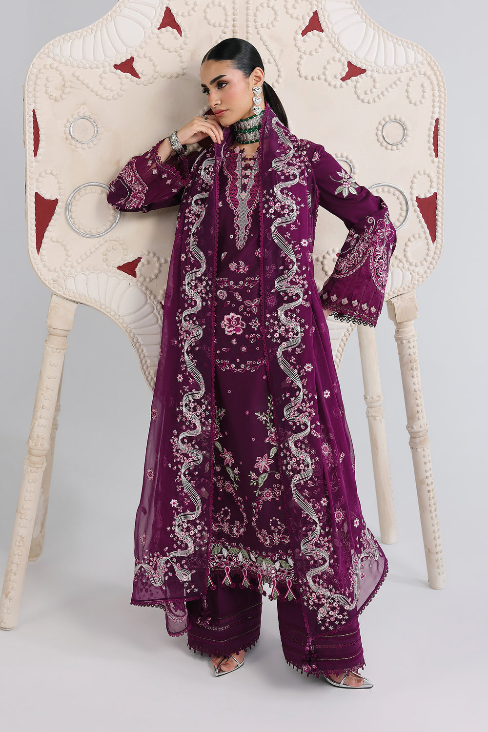 Buy QALAMKAR QFL-10 TRESA Embroidered  Suit 3 Pcs Unstitched | Women Summer Dresses 2026.choose good quality brands like Maria b zainab Chottani, Hussain Rehar, sobia nazir etc... Various Pakistani branded dresses summer fabric, elegant design, perfect for casual & formal wear also shop eid collections from khaslibaas .delivery available in UK, USA, Canada, UAE, Dubai and other countries... 