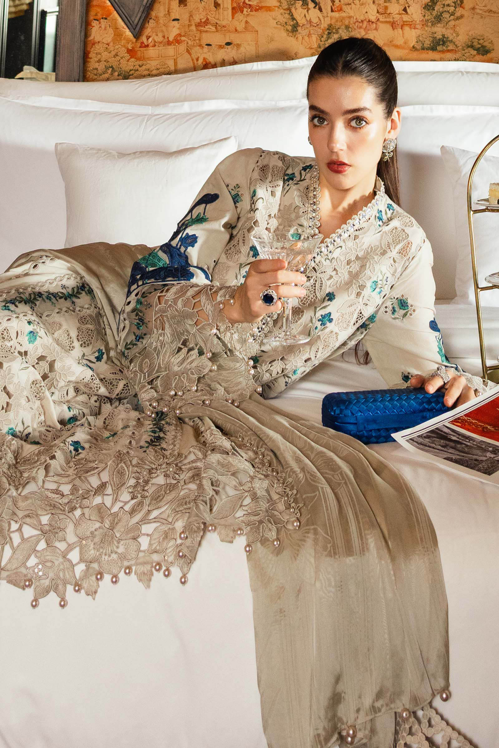 Buy from khaslibaas mariab Luxury lawn Eid II - 3 piece unstitched embroidered lawn suit for women ( D-08).choose good quality brands like Maria b Sobia Nazir Various Pakistani branded dresses summer fabric, elegant design, perfect for casual & formal wear.delivery available in UK, USA,Australia, Canada, UAE, Dubai and other countries... 