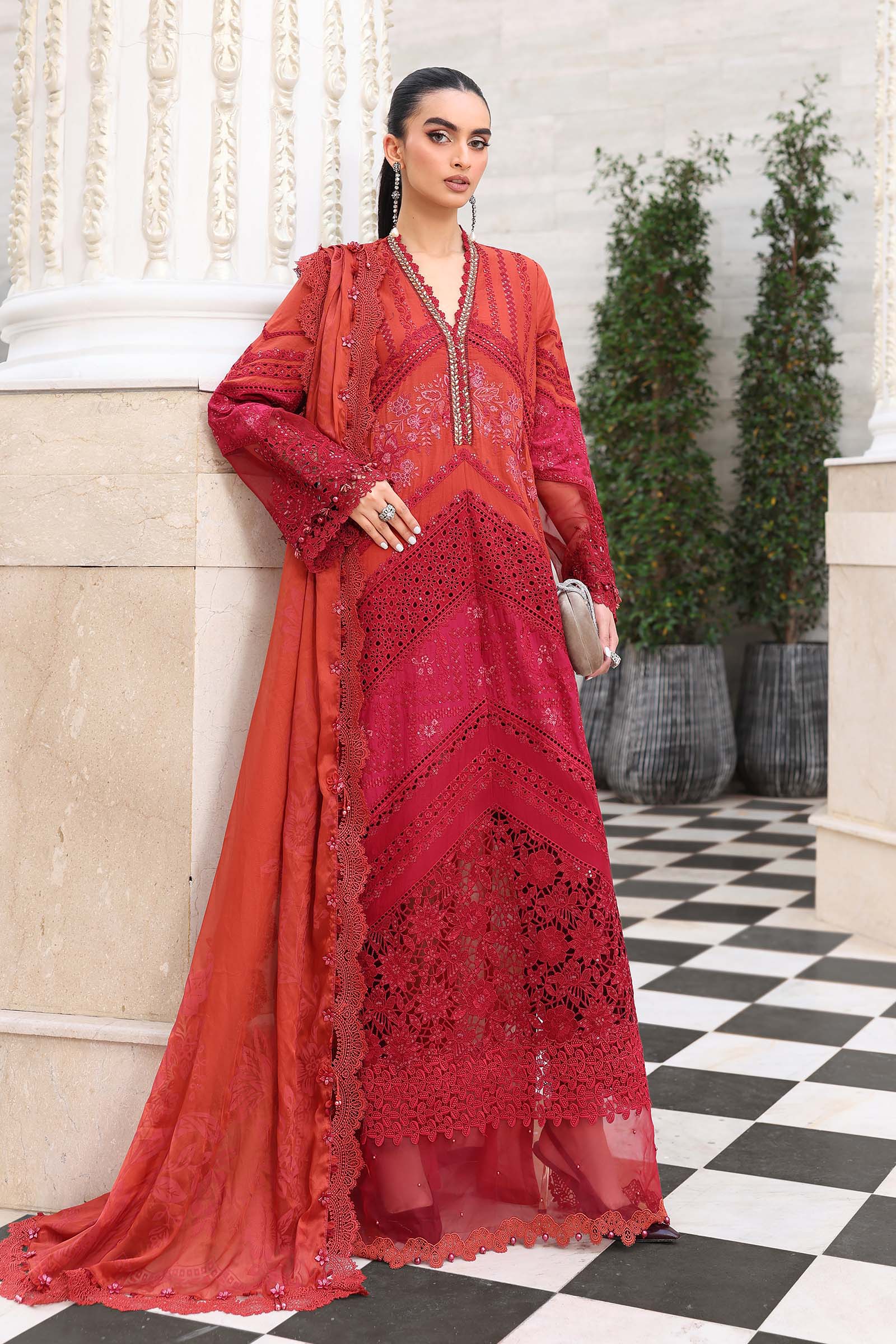 Buy from khaslibaas mariab Luxury lawn Eid II - 3 piece unstitched embroidered lawn suit for women ( D-13).choose good quality brands like Maria b Sobia Nazir Various Pakistani branded dresses summer fabric, elegant design, perfect for casual & formal wear.delivery available in UK, USA,Australia, Canada, UAE, Dubai and other countries... 
