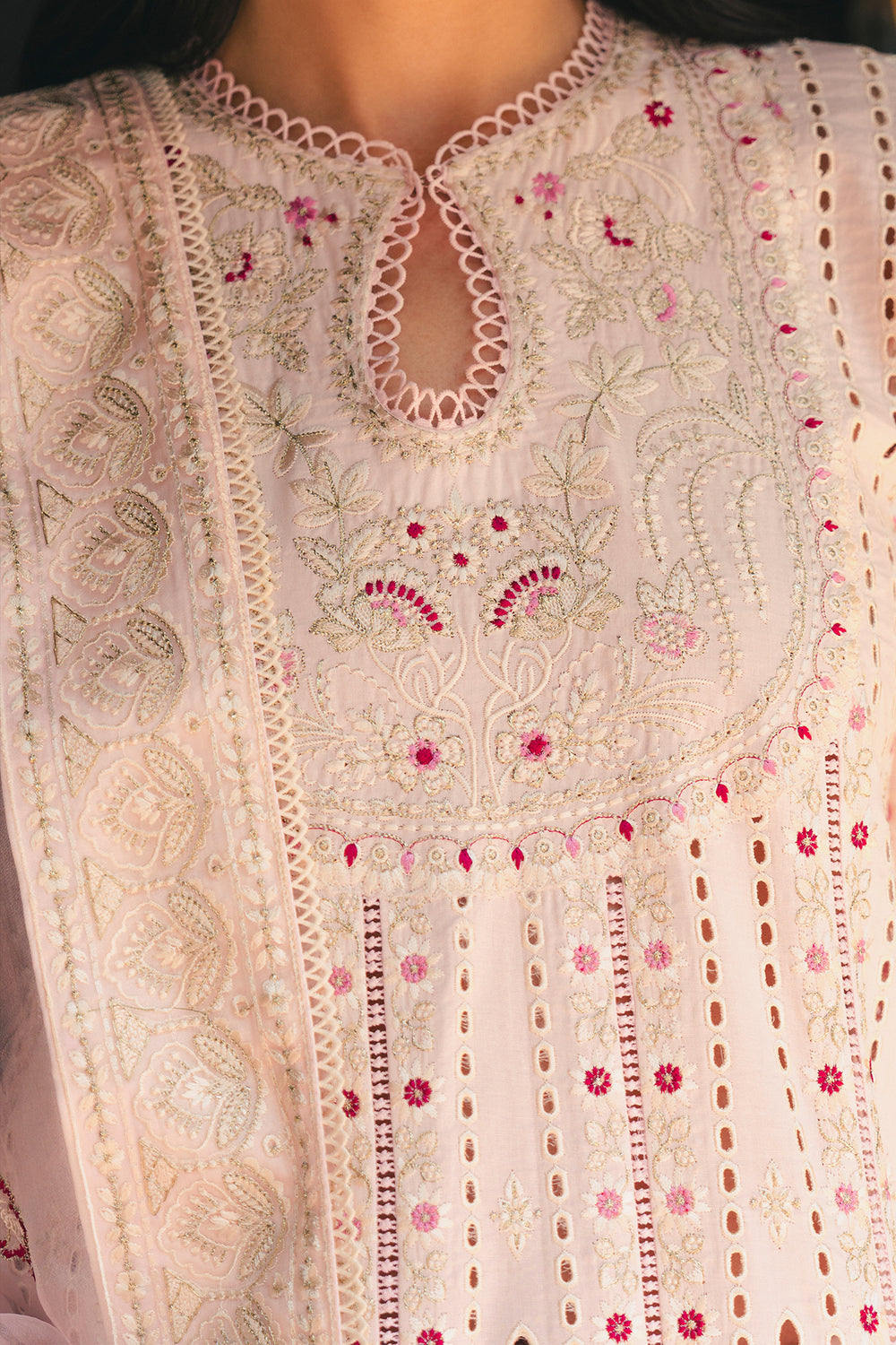 Buy Afrozeh | Mulaqaat'26 - KHAMOSHI Embroidered  Suit 3 Pcs Unstitched | Women Summer Dresses 2026.choose good quality brands like Maria b zainab Chottani, Hussain Rehar, sobia nazir etc... Various Pakistani branded dresses summer fabric, elegant design, perfect for casual & formal wear also shop eid collections from khaslibaas .delivery available in UK, USA, Canada, UAE, Dubai and other countries... 