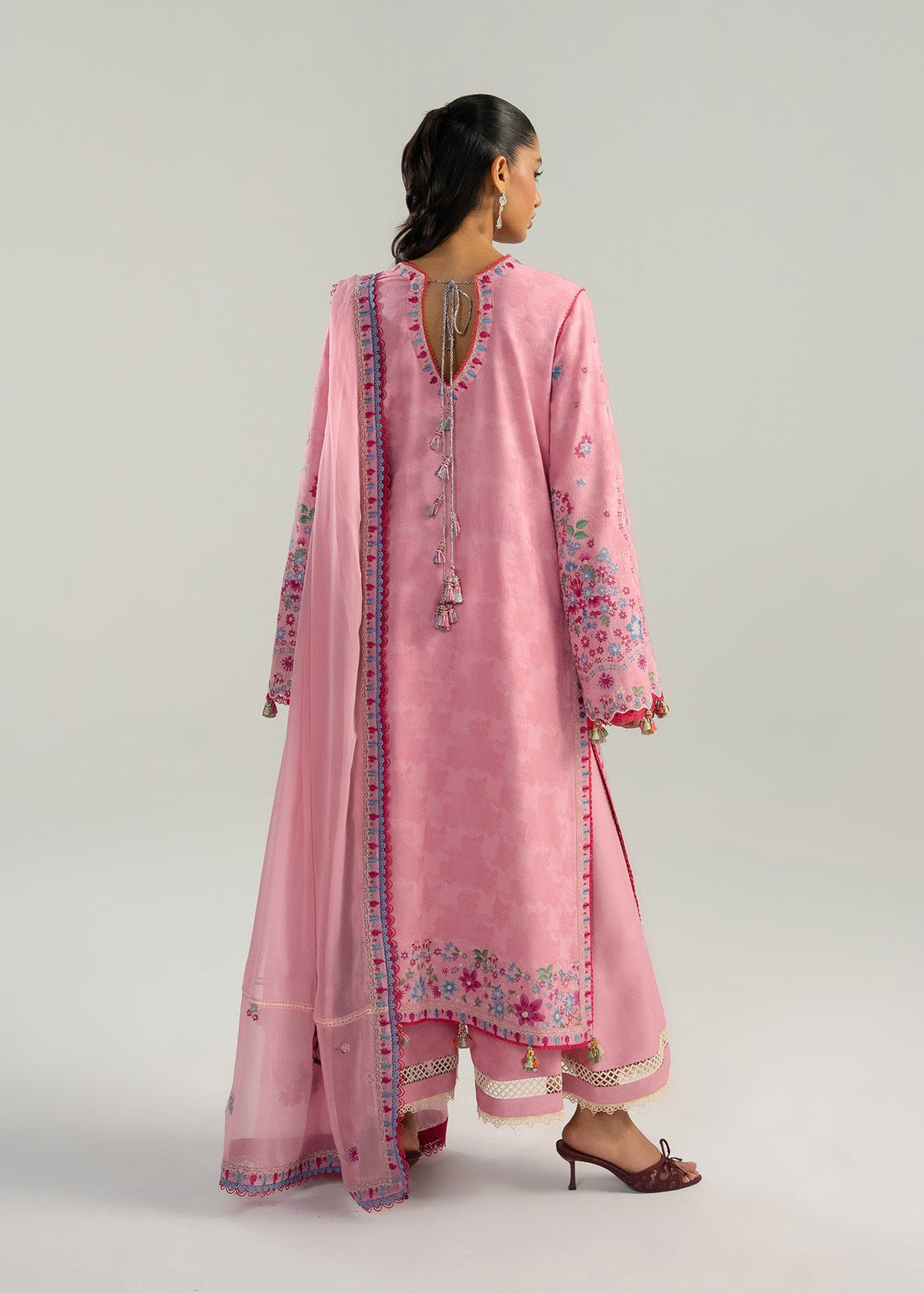 Buy from khaslibaas | Hussain Rehar Zan ss26 | 3 piece unstitched embroidered lawn suit for women (Pembe).choose good quality brands like Maria b, Sobia Nazir zainab Chottani Various Pakistani branded dresses summer fabric, elegant design, perfect for casual & formal wear.delivery available in UK, USA, Canada, UAE, Dubai and other countries... 