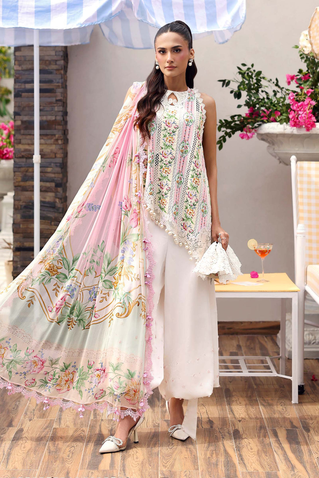 Mariab | 3 Piece Unstitched Embroidered Lawn Suit for Women – MPT-3010-A