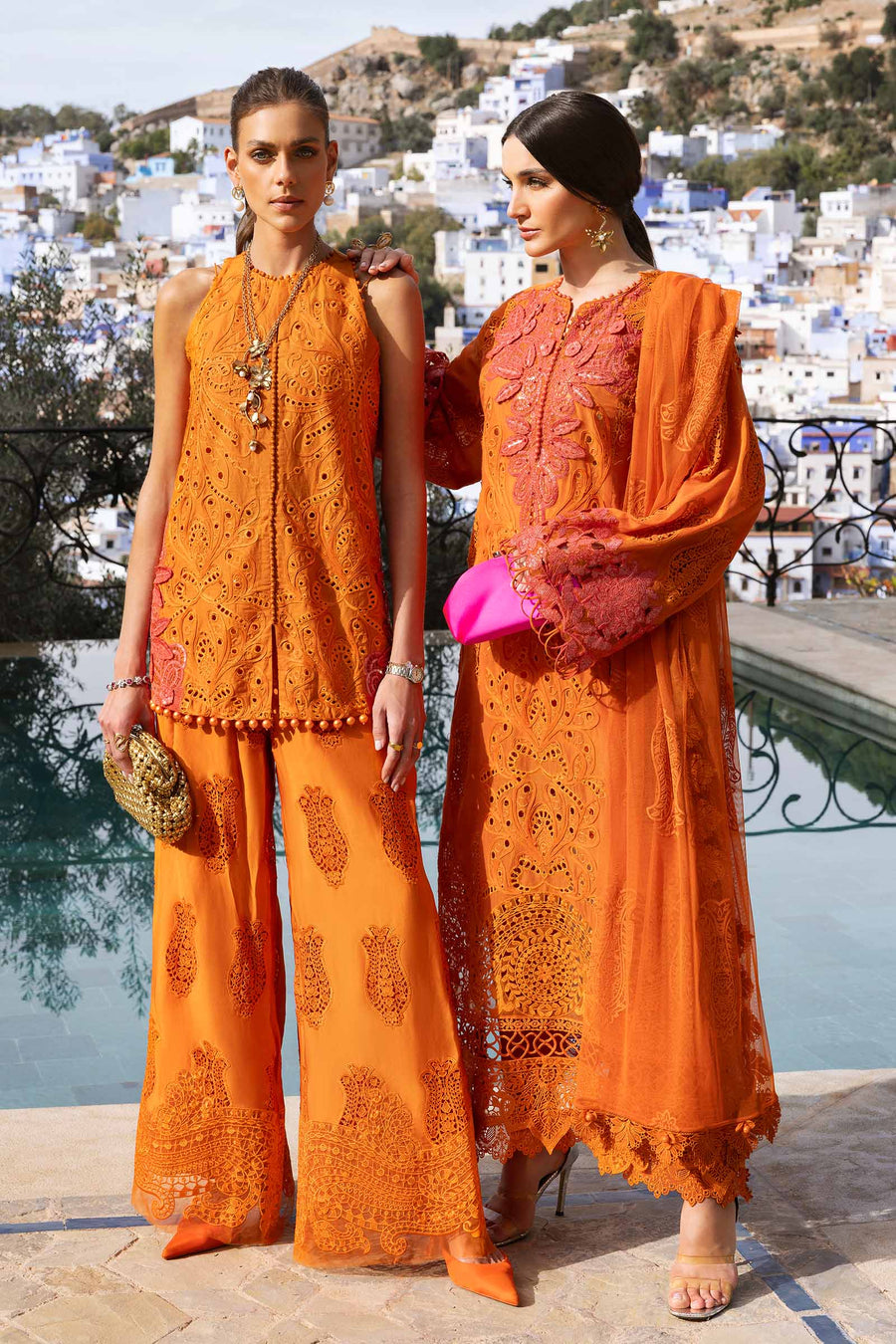 Buy from khaslibaas mariab | Voyage a’Luxe Luxury Lawn '25 - 3 piece unstitched embroidered lawn suit for women ( D-05B).choose good quality brands like Maria b Sobia Nazir Various Pakistani branded dresses summer fabric, elegant design, perfect for casual & formal wear.delivery available in UK, USA,Australia, Canada, UAE, Dubai and other countries... 
