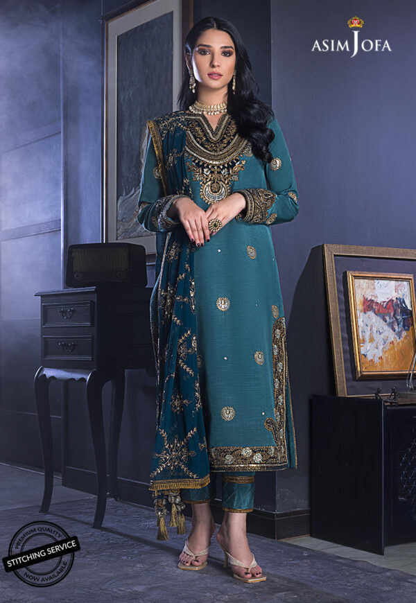 Buy Asim jofa AJRE-03 EMBROIDERED COTTON SILK  | Women FESTIVE Dress 2026.choose good quality brands like Maria b zainab Chottani, Hussain Rehar etc... Various Pakistani branded dresses summer fabric, elegant design, perfect for casual & formal wear also shop eid collections from khaslibaas .delivery available in UK, USA, Canada, UAE, Dubai and other countries... 