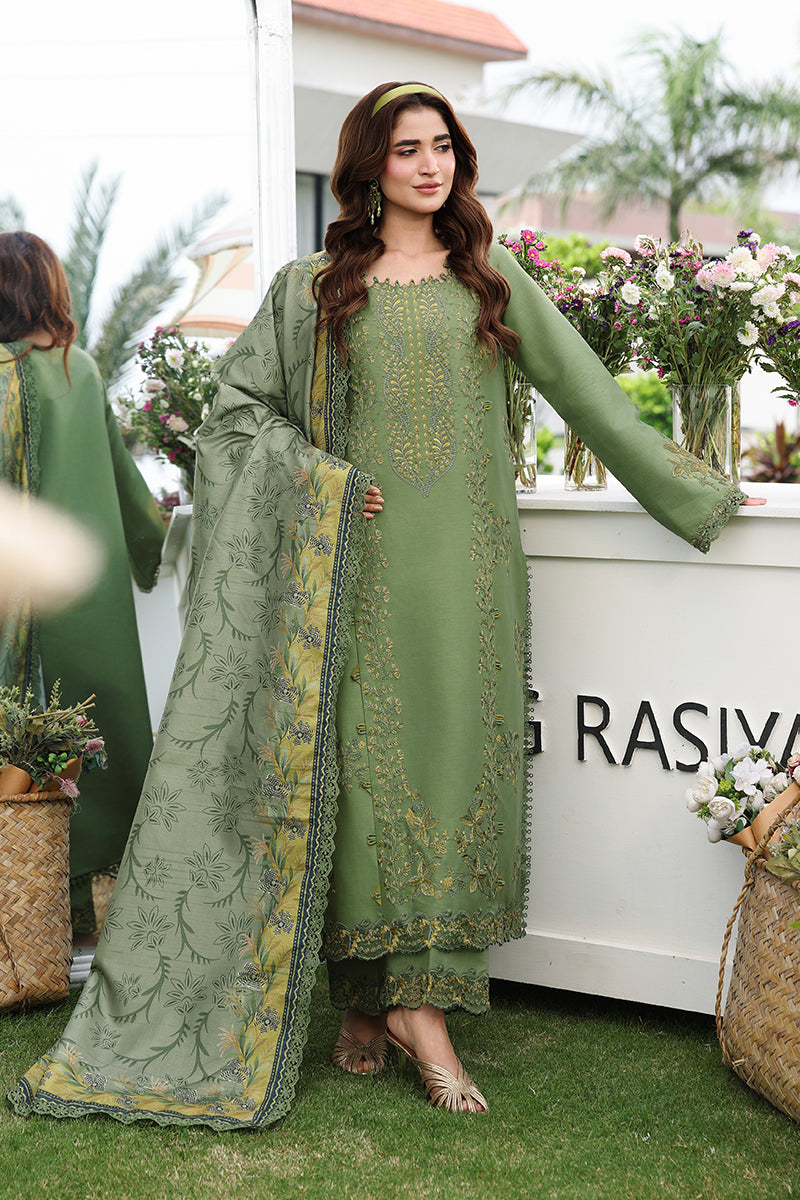 Buy from khaslibaas RANG RASIYA | Florence Luxury Festive Edit 'Bahar - 3 piece unstitched embroidered Festive suit for women .choose good quality brands like Maria b Sobia Nazir Various Pakistani branded dresses summer fabric, elegant design, perfect for casual & formal wear.delivery available in UK, USA,Australia, Canada, UAE, Dubai and other countries... 