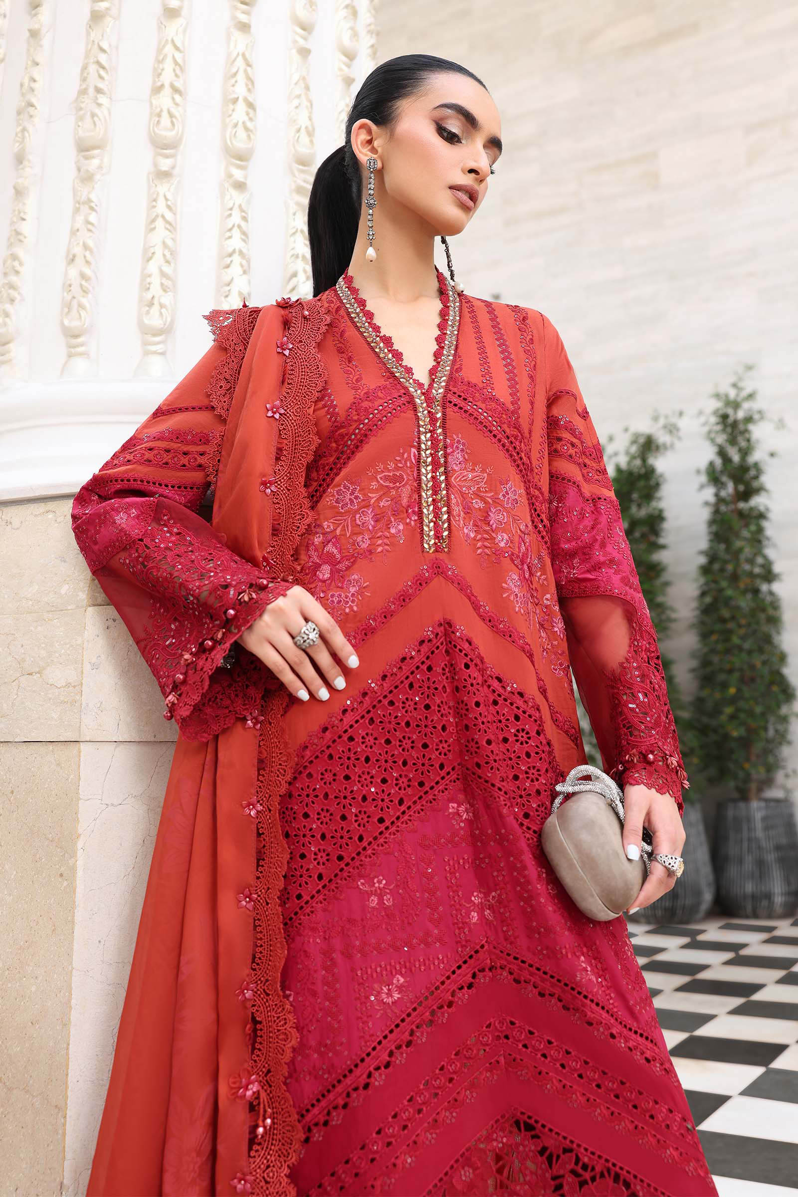 Buy from khaslibaas mariab Luxury lawn Eid II - 3 piece unstitched embroidered lawn suit for women ( D-13).choose good quality brands like Maria b Sobia Nazir Various Pakistani branded dresses summer fabric, elegant design, perfect for casual & formal wear.delivery available in UK, USA,Australia, Canada, UAE, Dubai and other countries... 