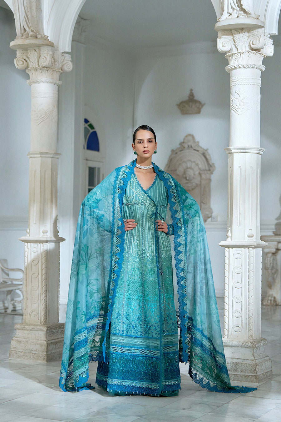 Buy from khaslibaas | sobia nazir Luxury Lawn Eid 2026 | 3 piece unstitched embroidered lawn suit for women (design 6A).choose good quality brands like Maria b zainab Chottani Various Pakistani branded dresses summer fabric, elegant design, perfect for casual & formal wear.delivery available in UK, USA, Canada, UAE, Dubai and other countries... 
