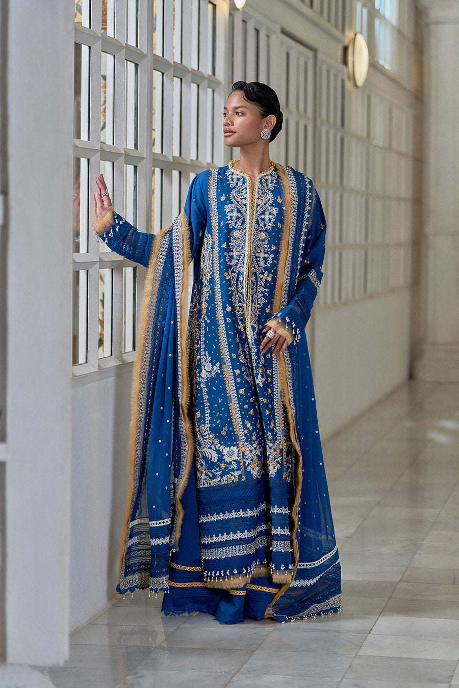 Buy from khaslibaas | sobia nazir Luxury Lawn Eid 2026 | 3 piece unstitched embroidered lawn suit for women (design 8A).choose good quality brands like Maria b zainab Chottani Various Pakistani branded dresses summer fabric, elegant design, perfect for casual & formal wear.delivery available in UK, USA, Canada, UAE, Dubai and other countries... 