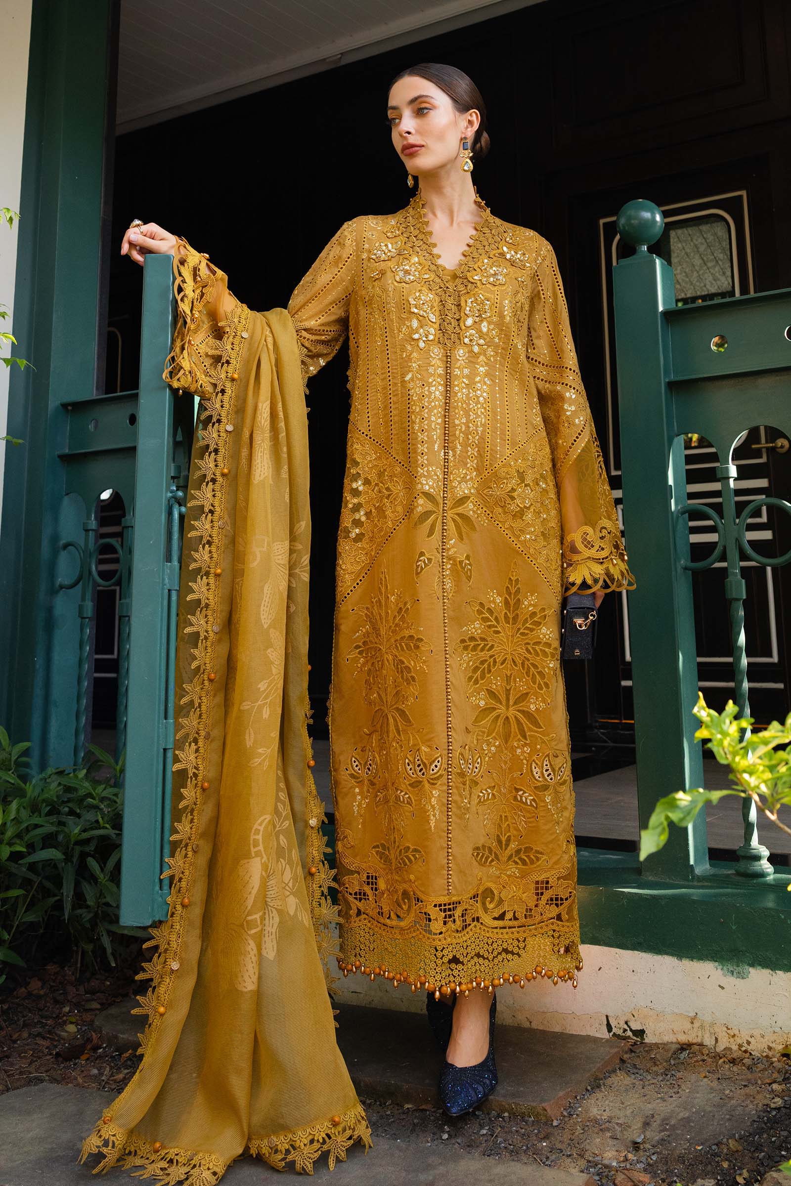 Buy from khaslibaas mariab Luxury lawn Eid II - 3 piece unstitched embroidered lawn suit for women ( D-07).choose good quality brands like Maria b Sobia Nazir Various Pakistani branded dresses summer fabric, elegant design, perfect for casual & formal wear.delivery available in UK, USA,Australia, Canada, UAE, Dubai and other countries... 