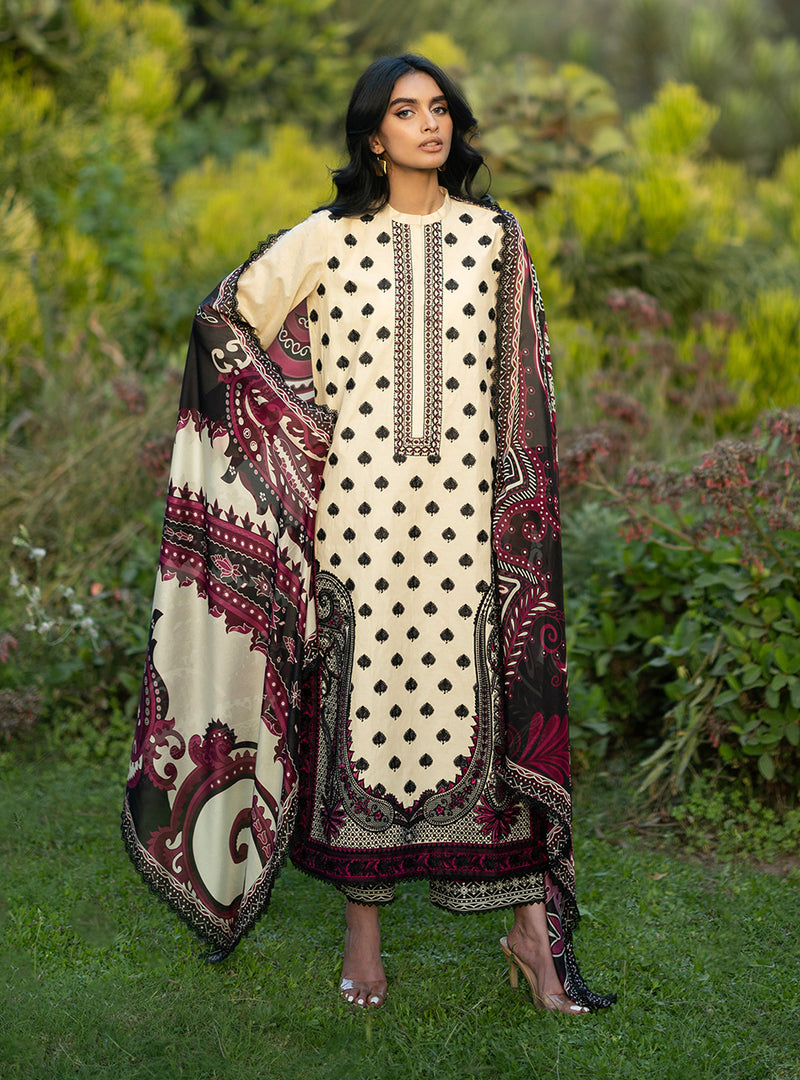 Buy from khaslibaas | ZAINAB CHOTTANI Luxury Lawn '26 | 3 piece unstitched embroidered lawn suit for women (Nour - 09).choose good quality brands like Maria b, Sobia Nazir zainab Chottani Various Pakistani branded dresses summer fabric, elegant design, perfect for casual & formal wear.delivery available in UK, USA, Canada, UAE, Dubai and other countries... 