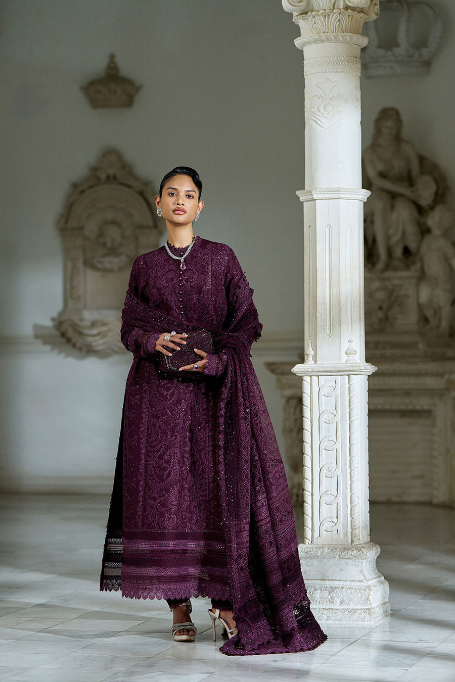 Buy from khaslibaas | sobia nazir Luxury Lawn Eid 2026 | 3 piece unstitched embroidered lawn suit for women (design 3B).choose good quality brands like Maria b zainab Chottani Various Pakistani branded dresses summer fabric, elegant design, perfect for casual & formal wear.delivery available in UK, USA, Canada, UAE, Dubai and other countries... 