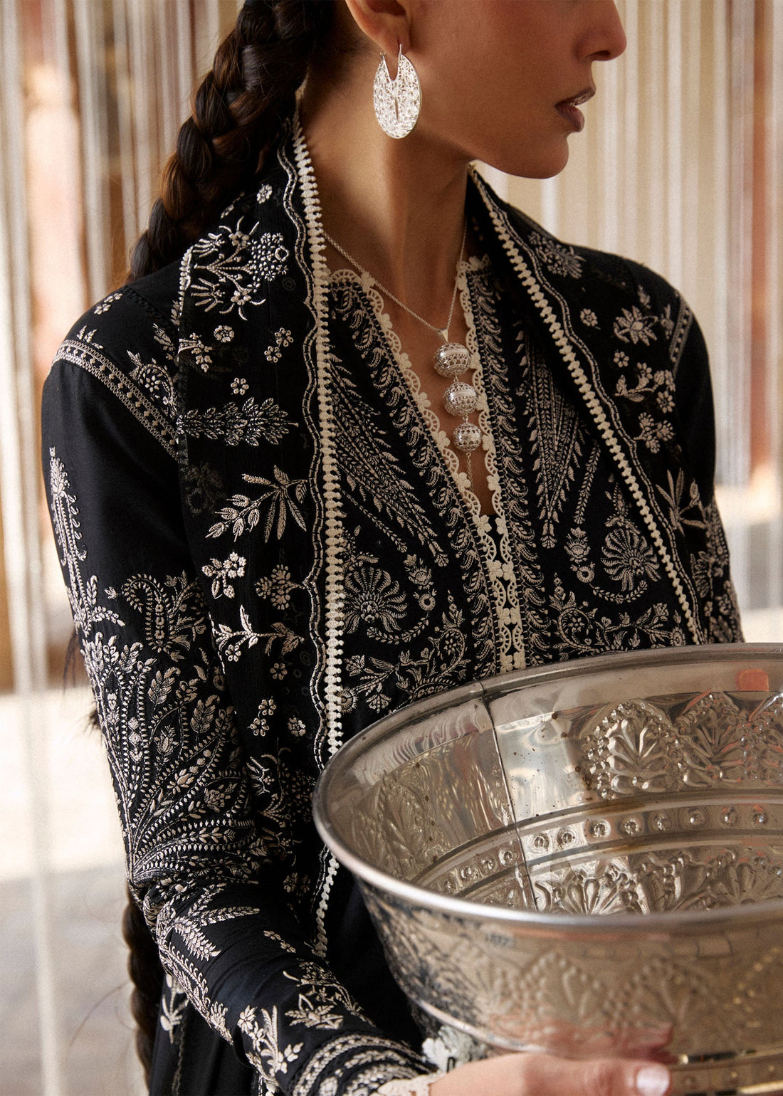 Buy from khaslibaas | Hussain Rehar Zan ss26 | 3 piece unstitched embroidered lawn suit for women (Meshki).choose good quality brands like Maria b, Sobia Nazir zainab Chottani Various Pakistani branded dresses summer fabric, elegant design, perfect for casual & formal wear.delivery available in UK, USA, Canada, UAE, Dubai and other countries... 