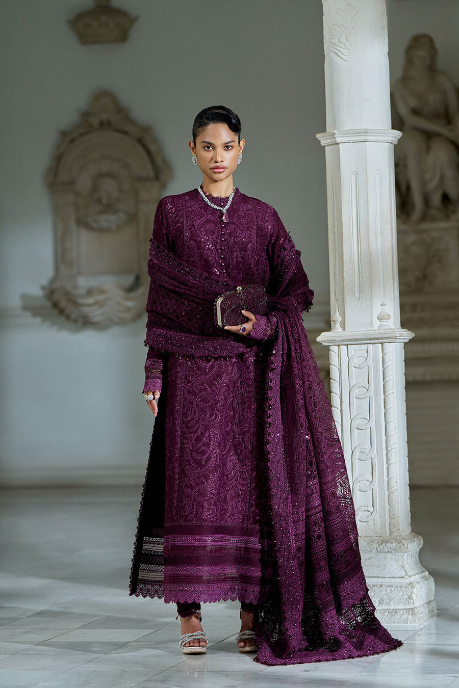 Buy from khaslibaas | sobia nazir Luxury Lawn Eid 2026 | 3 piece unstitched embroidered lawn suit for women (design 3B).choose good quality brands like Maria b zainab Chottani Various Pakistani branded dresses summer fabric, elegant design, perfect for casual & formal wear.delivery available in UK, USA, Canada, UAE, Dubai and other countries... 