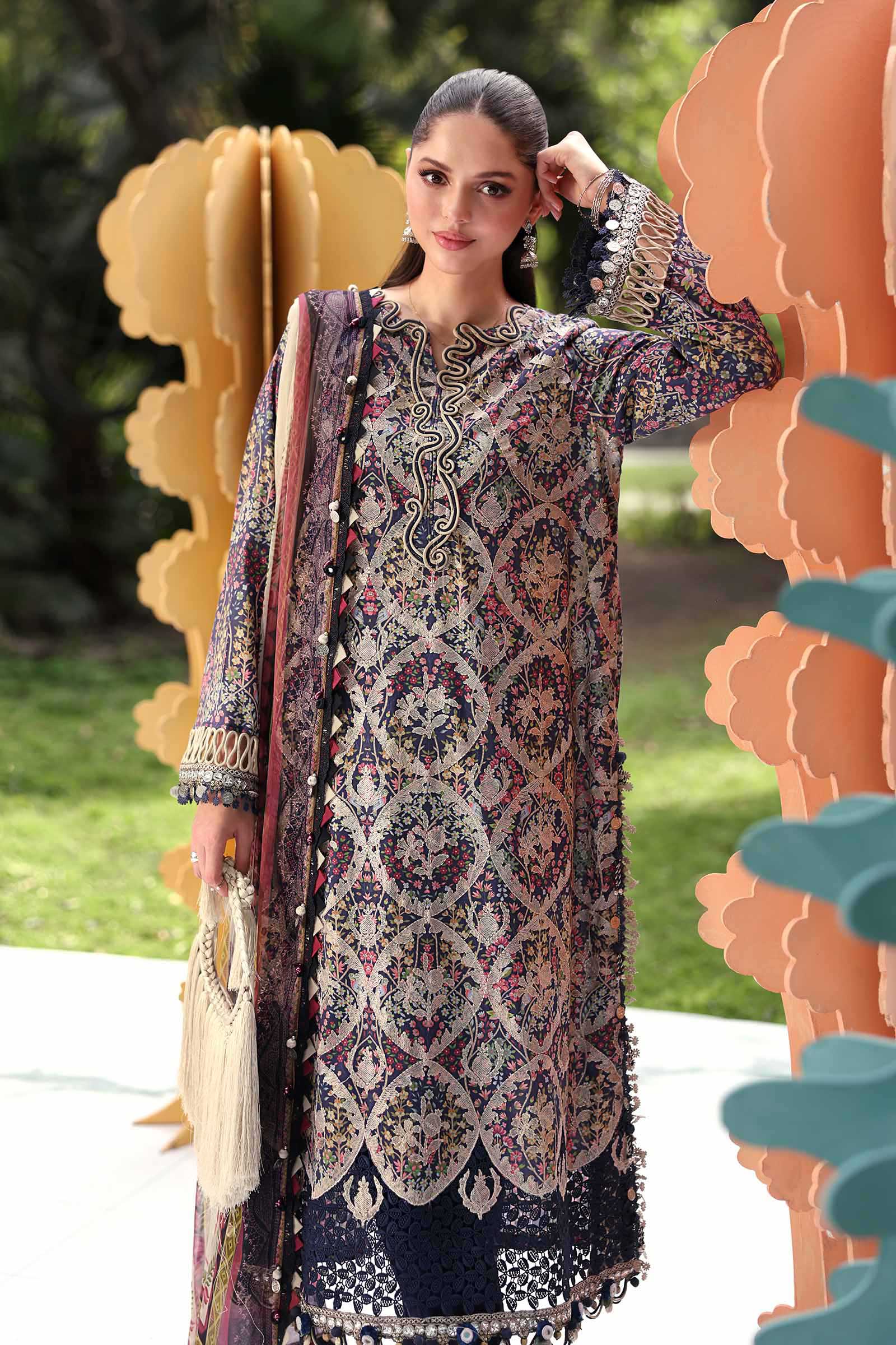 Buy from khaslibaas mariab premium 3 piece unstitched embroidered lawn suit for women (MPT-3003-B).choose good quality brands like Maria b Sobia Nazir Various Pakistani branded dresses summer fabric, elegant design, perfect for casual & formal wear.delivery available in UK, USA, Canada, UAE, Dubai and other countries... 