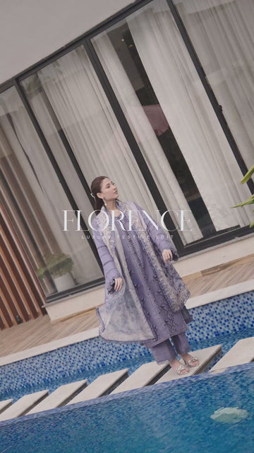 Buy from khaslibaas RANG RASIYA | Florence Luxury Festive Edit 'Mahnaz - 3 piece unstitched embroidered Festive suit for women .choose good quality brands like Maria b Sobia Nazir Various Pakistani branded dresses summer fabric, elegant design, perfect for casual & formal wear.delivery available in UK, USA,Australia, Canada, UAE, Dubai and other countries... 