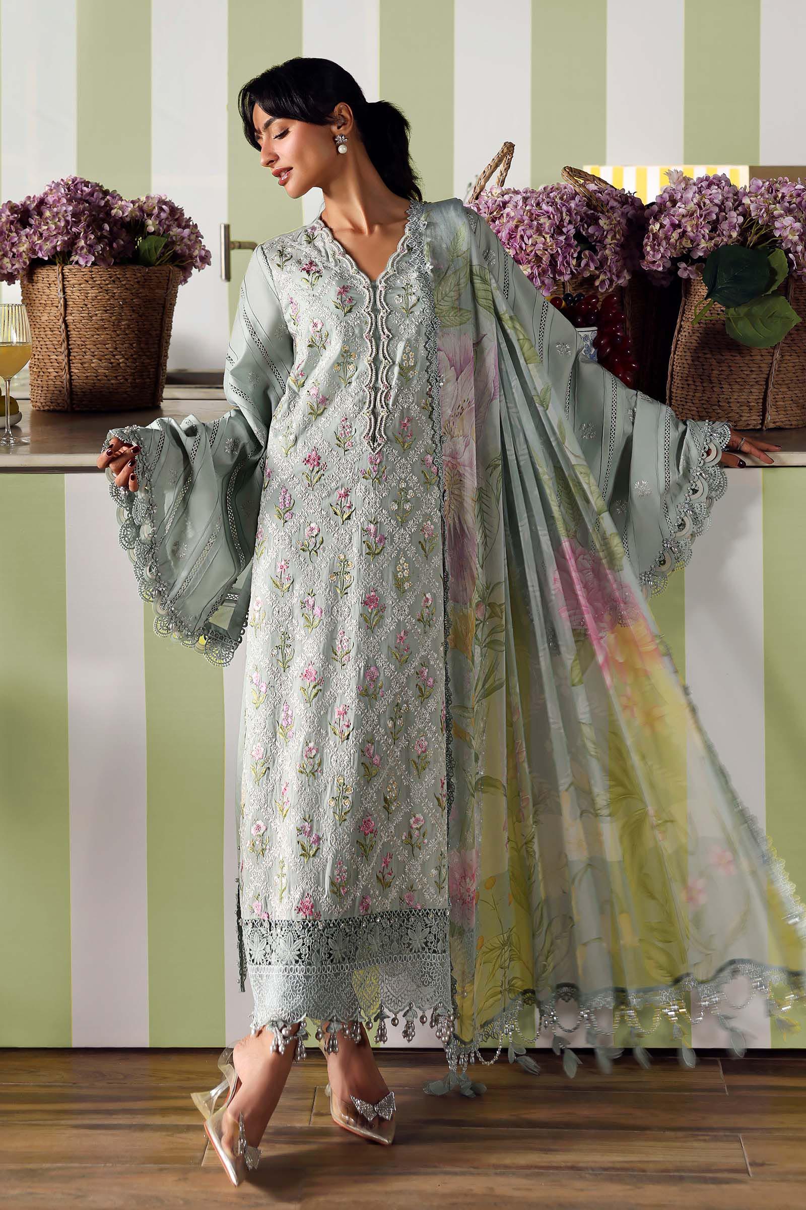 Buy from khaslibaas mariab premium 3 piece unstitched embroidered lawn suit for women (MPT-3001-B).choose good quality brands like Maria b Sobia Nazir Various Pakistani branded dresses summer fabric, elegant design, perfect for casual & formal wear.delivery available in UK, USA, Canada, UAE, Dubai and other countries... 