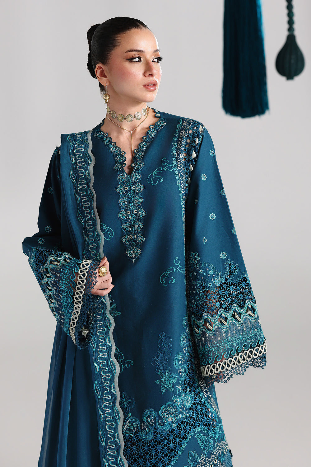 Buy QALAMKAR QFL-07 KAISA Embroidered  Suit 3 Pcs Unstitched | Women Summer Dresses 2026.choose good quality brands like Maria b zainab Chottani, Hussain Rehar, sobia nazir etc... Various Pakistani branded dresses summer fabric, elegant design, perfect for casual & formal wear also shop eid collections from khaslibaas .delivery available in UK, USA, Canada, UAE, Dubai and other countries... 