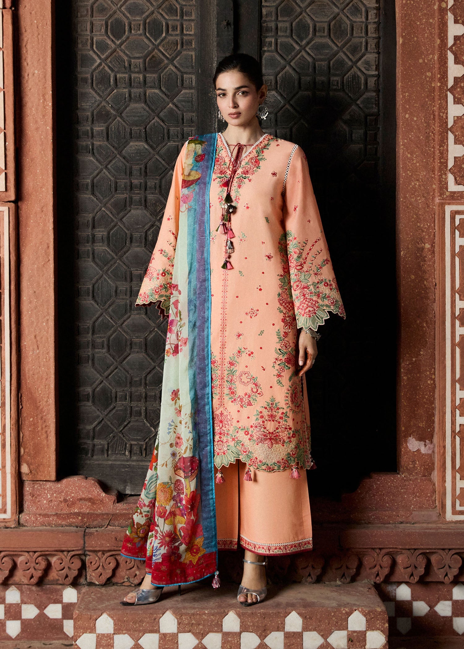 Buy from khaslibaas | Hussain Rehar Zan ss26 | 3 piece unstitched embroidered lawn suit for women (Seftali).choose good quality brands like Maria b, Sobia Nazir zainab Chottani Various Pakistani branded dresses summer fabric, elegant design, perfect for casual & formal wear.delivery available in UK, USA, Canada, UAE, Dubai and other countries... 