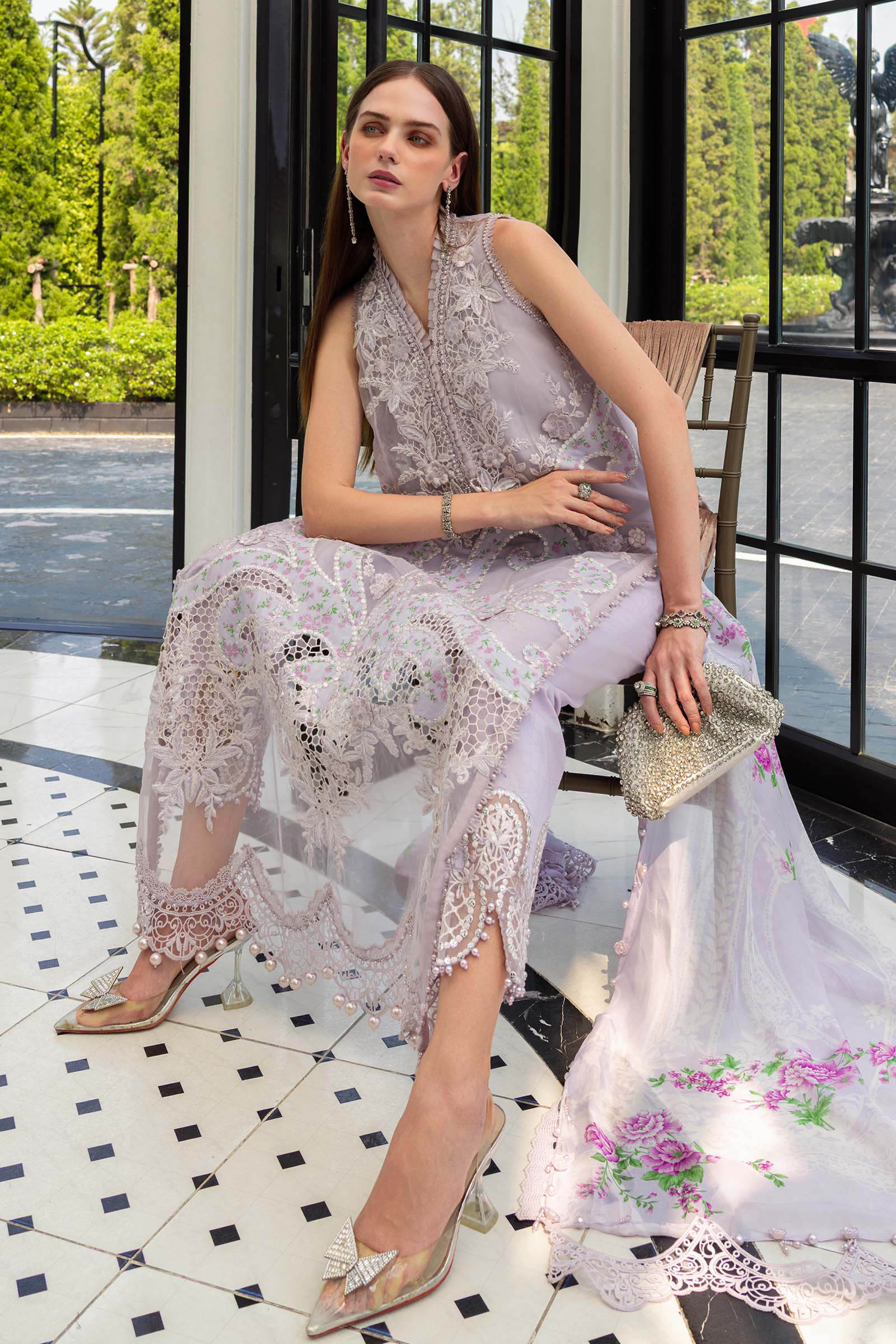 Buy from khaslibaas mariab Luxury lawn Eid II - 3 piece unstitched embroidered lawn suit for women ( D-12).choose good quality brands like Maria b Sobia Nazir Various Pakistani branded dresses summer fabric, elegant design, perfect for casual & formal wear.delivery available in UK, USA,Australia, Canada, UAE, Dubai and other countries... 