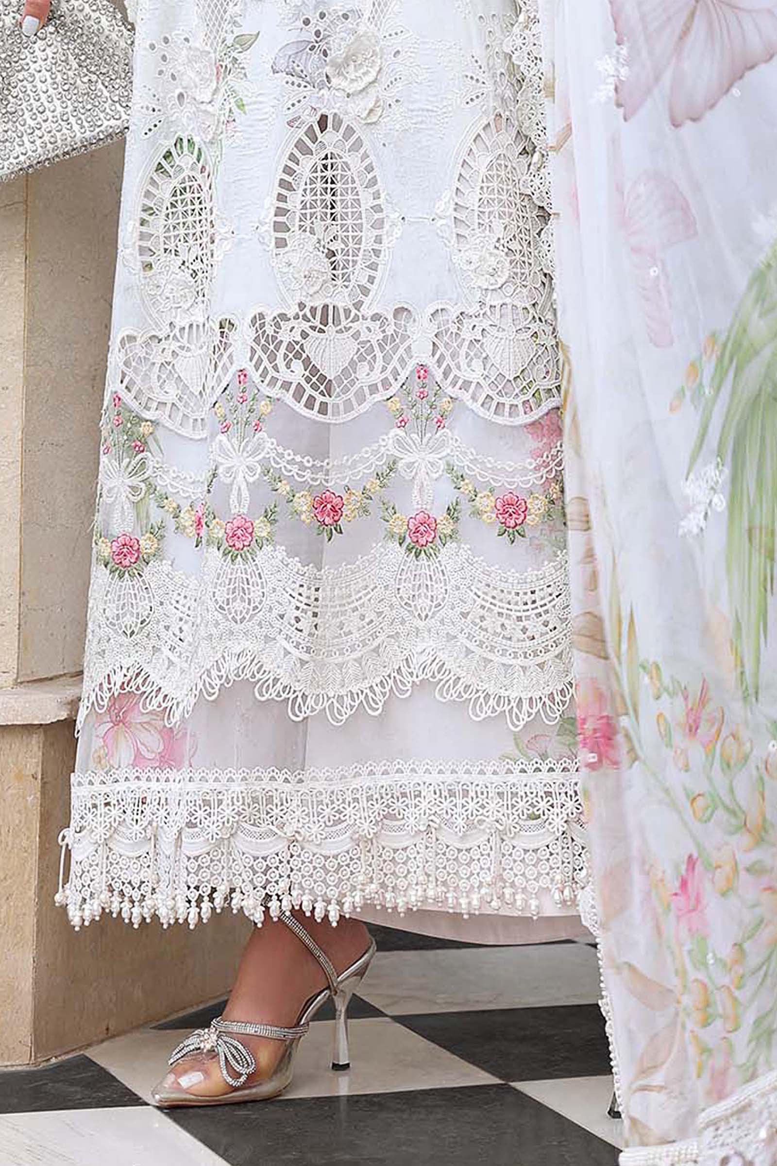 Buy from khaslibaas mariab Luxury lawn Eid II - 3 piece unstitched embroidered lawn suit for women ( D-03).choose good quality brands like Maria b Sobia Nazir Various Pakistani branded dresses summer fabric, elegant design, perfect for casual & formal wear.delivery available in UK, USA,Australia, Canada, UAE, Dubai and other countries... 