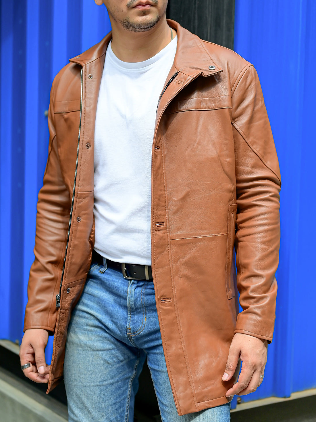 Men’s 3/4 Genuine Leather Car Coat | Premium Winter Coat | Khaslibaas