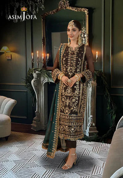 Buy Asim jofa AJCD-29 EMBROIDERED CHIFFON. choose good quality brands like Maria b zainab Chottani, Hussain Rehar etc... Various Pakistani branded dresses summer fabric, elegant design, perfect for casual & formal wear also shop eid collections from khaslibaas .delivery available in UK, USA, Canada, UAE, Dubai and other countries... 