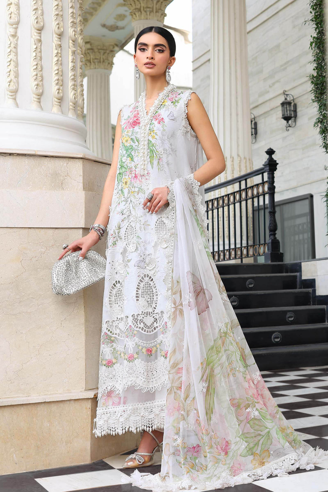 Buy from khaslibaas mariab Luxury lawn Eid II - 3 piece unstitched embroidered lawn suit for women ( D-03).choose good quality brands like Maria b Sobia Nazir Various Pakistani branded dresses summer fabric, elegant design, perfect for casual & formal wear.delivery available in UK, USA,Australia, Canada, UAE, Dubai and other countries... 