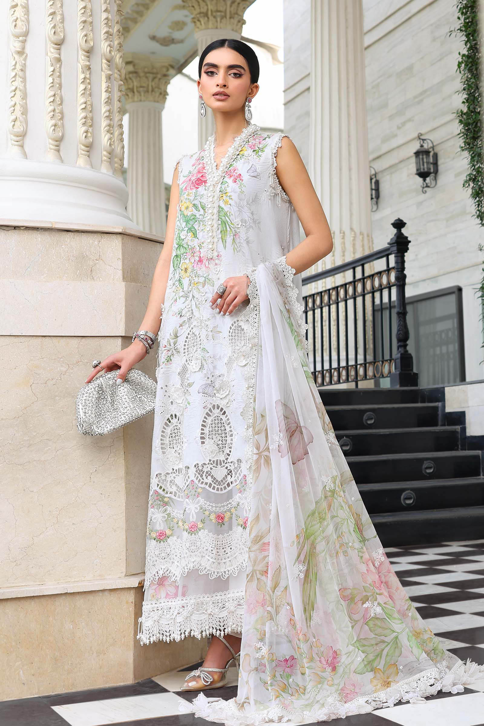 Buy from khaslibaas mariab Luxury lawn Eid II - 3 piece unstitched embroidered lawn suit for women ( D-03).choose good quality brands like Maria b Sobia Nazir Various Pakistani branded dresses summer fabric, elegant design, perfect for casual & formal wear.delivery available in UK, USA,Australia, Canada, UAE, Dubai and other countries... 