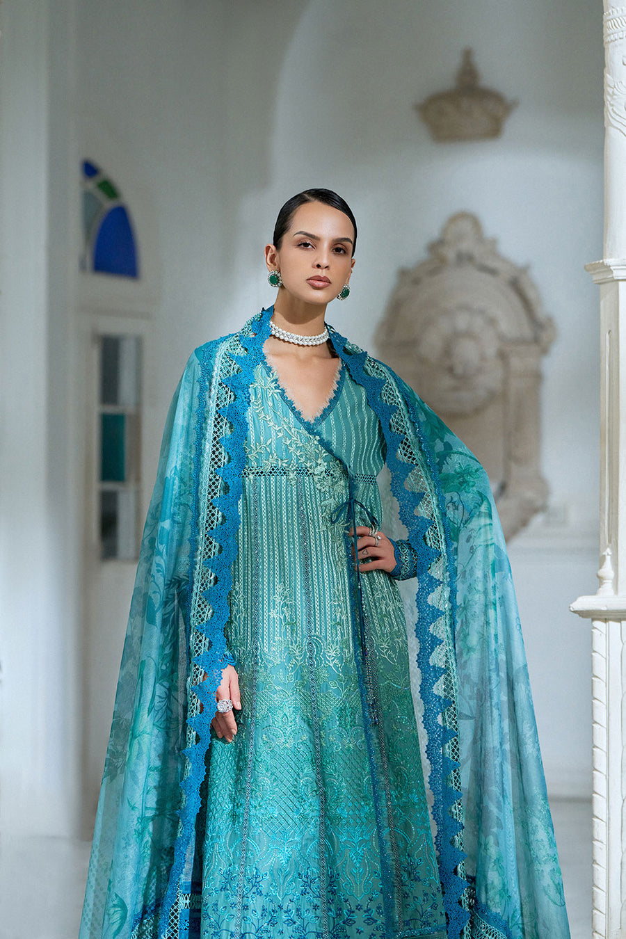 Buy from khaslibaas | sobia nazir Luxury Lawn Eid 2026 | 3 piece unstitched embroidered lawn suit for women (design 6A).choose good quality brands like Maria b zainab Chottani Various Pakistani branded dresses summer fabric, elegant design, perfect for casual & formal wear.delivery available in UK, USA, Canada, UAE, Dubai and other countries... 