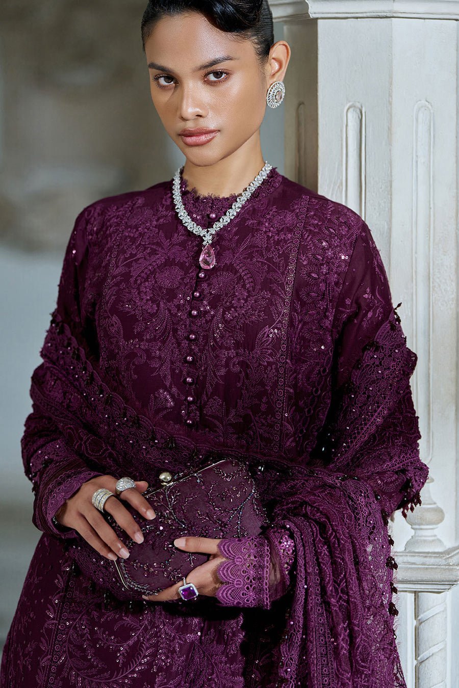 Buy from khaslibaas | sobia nazir Luxury Lawn Eid 2026 | 3 piece unstitched embroidered lawn suit for women (design 3B).choose good quality brands like Maria b zainab Chottani Various Pakistani branded dresses summer fabric, elegant design, perfect for casual & formal wear.delivery available in UK, USA, Canada, UAE, Dubai and other countries... 