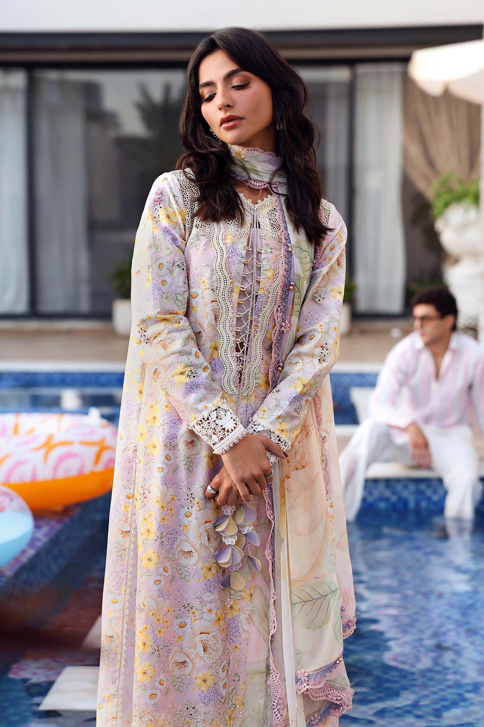 Buy from khaslibaas mariab premium 3 piece unstitched embroidered lawn suit for women (MPT-3007-B).choose good quality brands like Maria b Sobia Nazir Various Pakistani branded dresses summer fabric, elegant design, perfect for casual & formal wear.delivery available in UK, USA, Canada, UAE, Dubai and other countries... 
