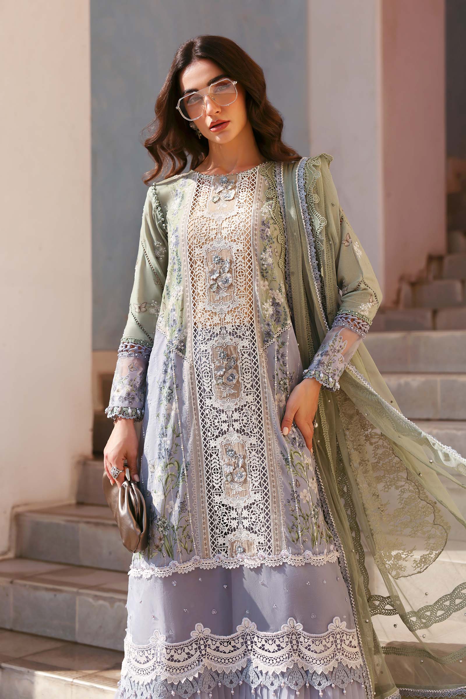 Buy from khaslibaas mariab Luxury 3 piece unstitched embroidered lawn suit for women ( D-2606-B).choose good quality brands like Maria b Sobia Nazir Various Pakistani branded dresses summer fabric, elegant design, perfect for casual & formal wear.delivery available in UK, USA,Australia, Canada, UAE, Dubai and other countries... 