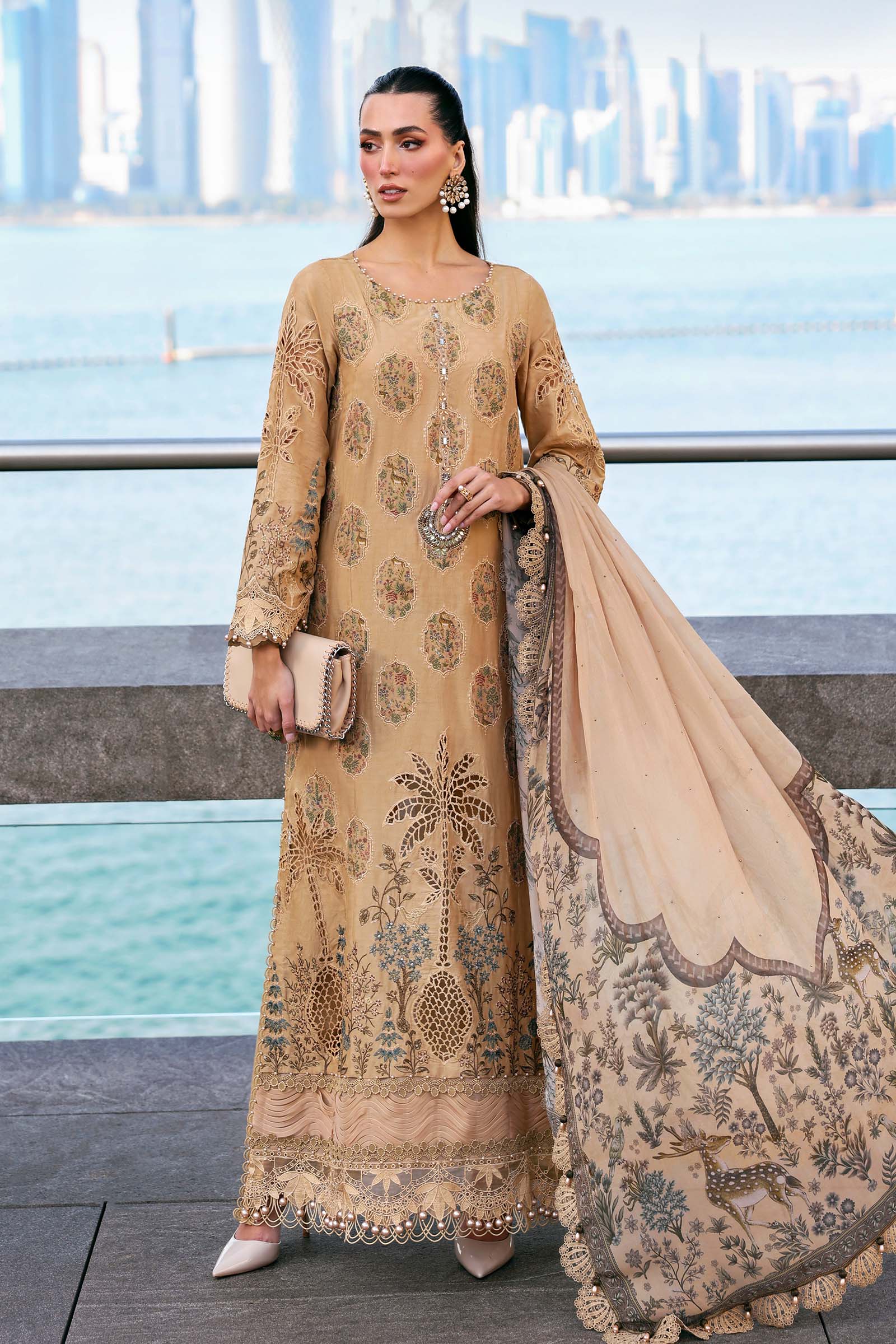 Maria.B Luxury Lawn 3Pc Unstitched Suit D-2605-A | Embroidered Designer Lawn 2026