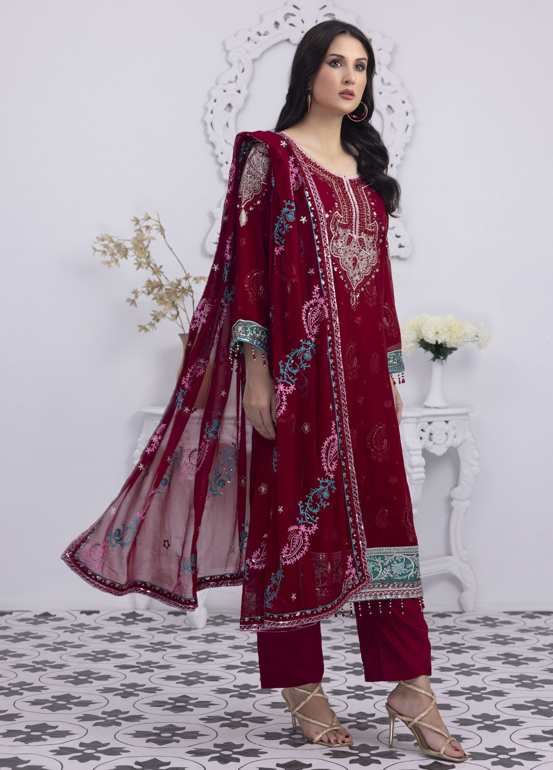 Buy Mansoob By Polawn PD-23-101 Ready to Wear. choose good quality brands like Maria b zainab Chottani, Hussain Rehar etc... Various Pakistani branded dresses summer fabric, elegant design, perfect for casual & formal wear also shop eid collections from khaslibaas .delivery available in UK, USA, Canada, UAE, Dubai and other countries... 