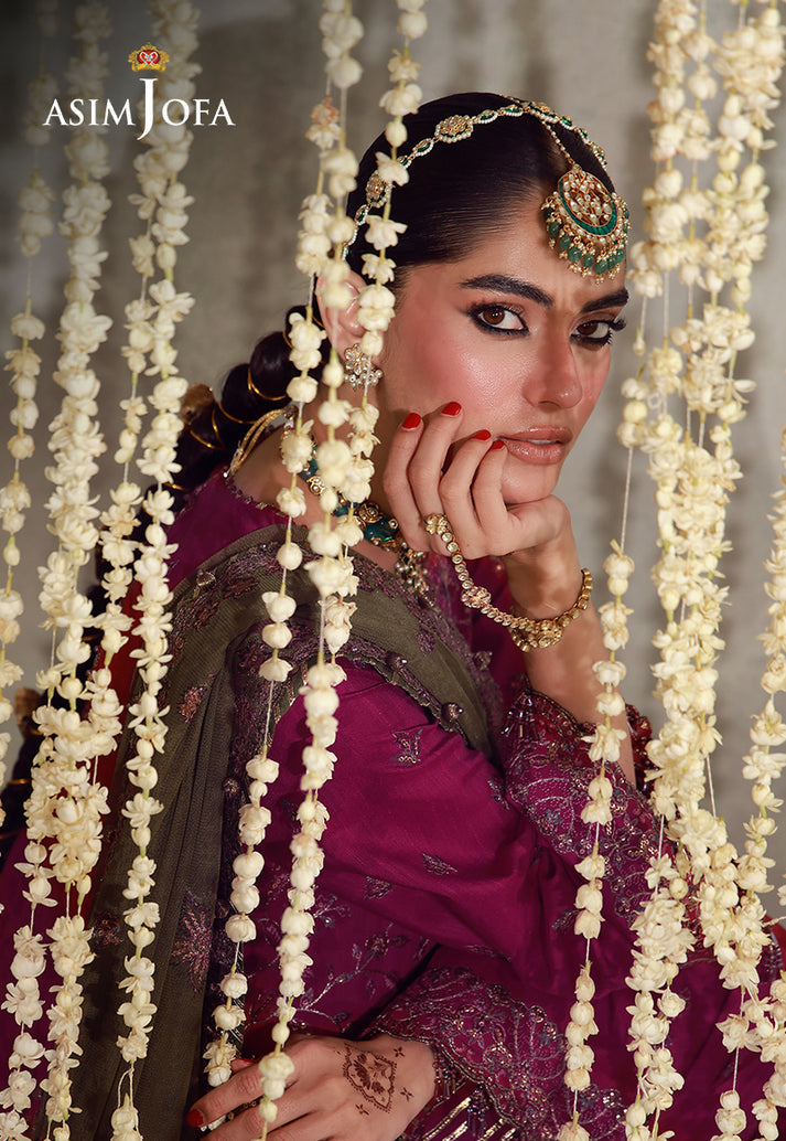 Buy asim jofa AJULFE-06 Embroidered  Suit 3 Pcs Unstitched | Women Summer Dress 2026.choose good quality brands like Maria b zainab Chottani, Hussain Rehar etc... Various Pakistani branded dresses summer fabric, elegant design, perfect for casual & formal wear also shop eid collections from khaslibaas .delivery available in UK, USA, Canada, UAE, Dubai and other countries... 