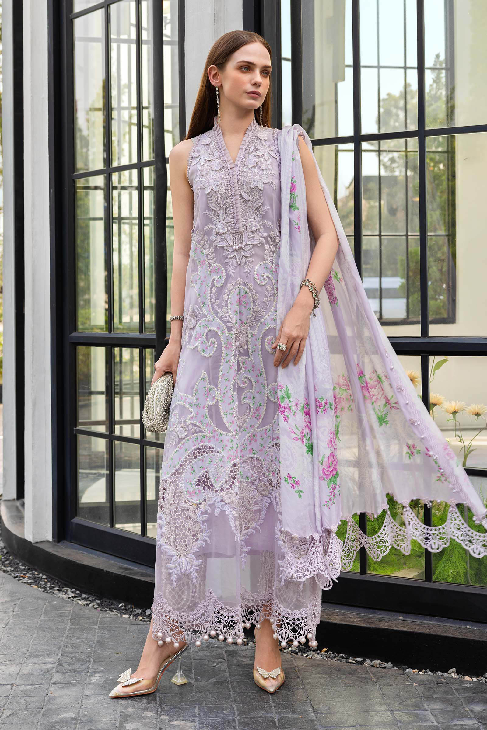 Buy from khaslibaas mariab Luxury lawn Eid II - 3 piece unstitched embroidered lawn suit for women ( D-12).choose good quality brands like Maria b Sobia Nazir Various Pakistani branded dresses summer fabric, elegant design, perfect for casual & formal wear.delivery available in UK, USA,Australia, Canada, UAE, Dubai and other countries... 