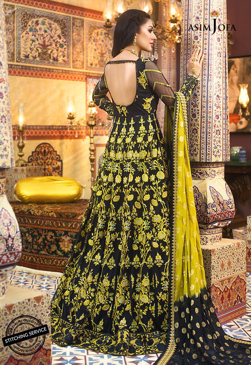 Buy asim jofa AJF-01 Embroidered  Suit 3 Pcs Unstitched | Women Summer FESTIVE Dress 2026.choose good quality brands like Maria b zainab Chottani, Hussain Rehar etc... Various Pakistani branded dresses summer fabric, elegant design, perfect for casual & formal wear also shop eid collections from khaslibaas .delivery available in UK, USA, Canada, UAE, Dubai and other countries... 