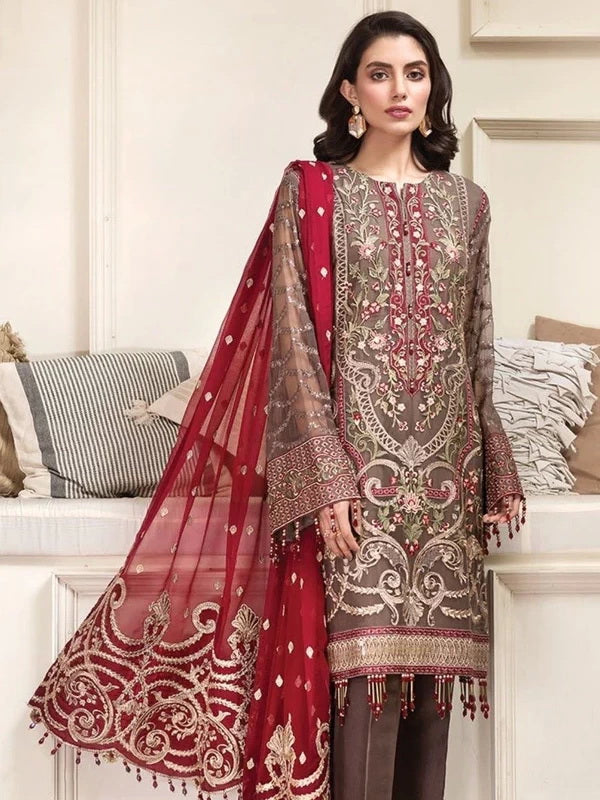 Buy Jazmin D-10 SHERENE Luxury Embroidered Chiffon. choose good quality brands like Maria b zainab Chottani, Hussain Rehar etc... Various Pakistani branded dresses summer fabric, elegant design, perfect for casual & formal wear also shop eid collections from khaslibaas .delivery available in UK, USA, Canada, UAE, Dubai and other countries... 