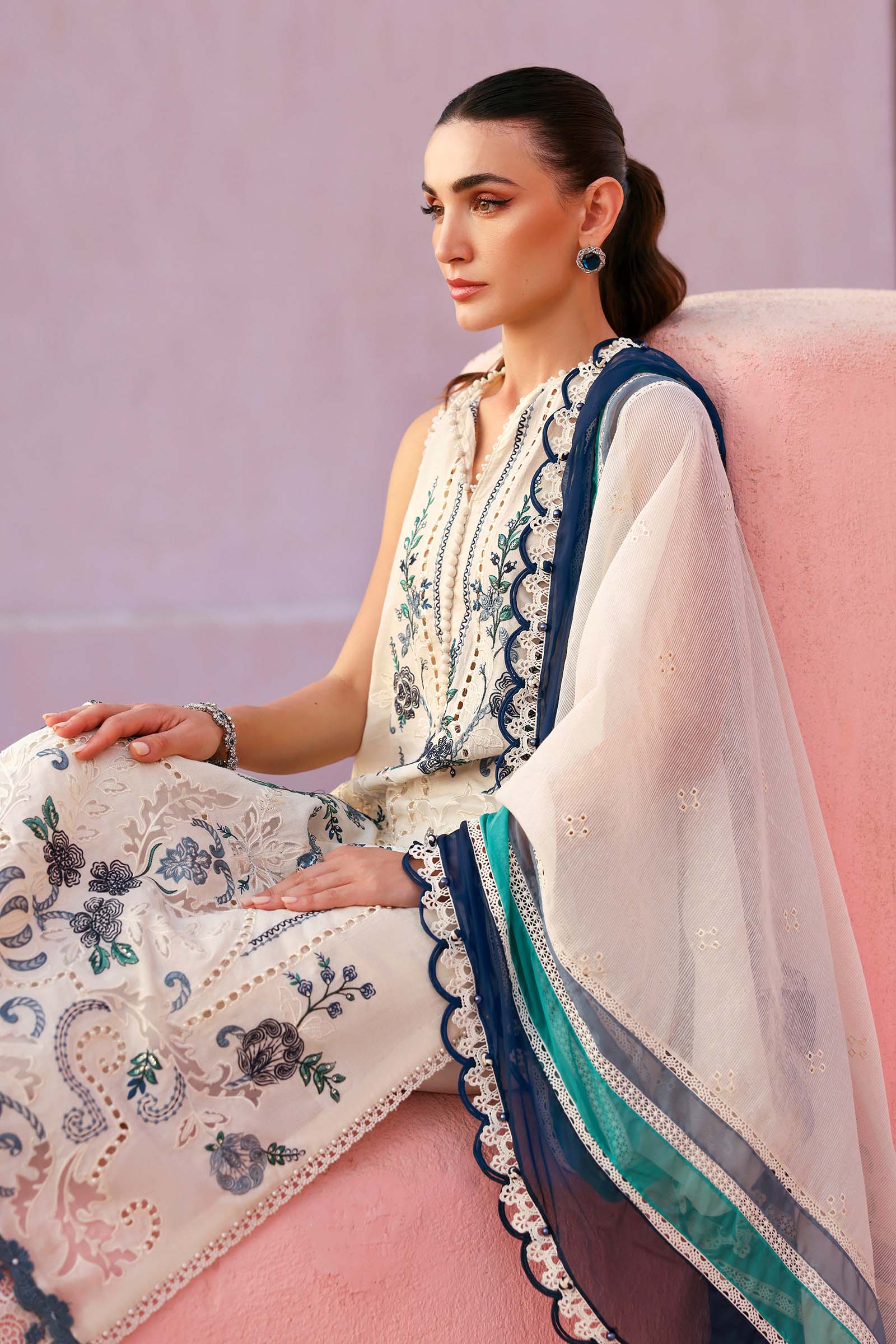 Buy from khaslibaas mariab Luxury 3 piece unstitched embroidered lawn suit for women ( D-2609-B).choose good quality brands like Maria b Sobia Nazir Various Pakistani branded dresses summer fabric, elegant design, perfect for casual & formal wear.delivery available in UK, USA,Australia, Canada, UAE, Dubai and other countries... 