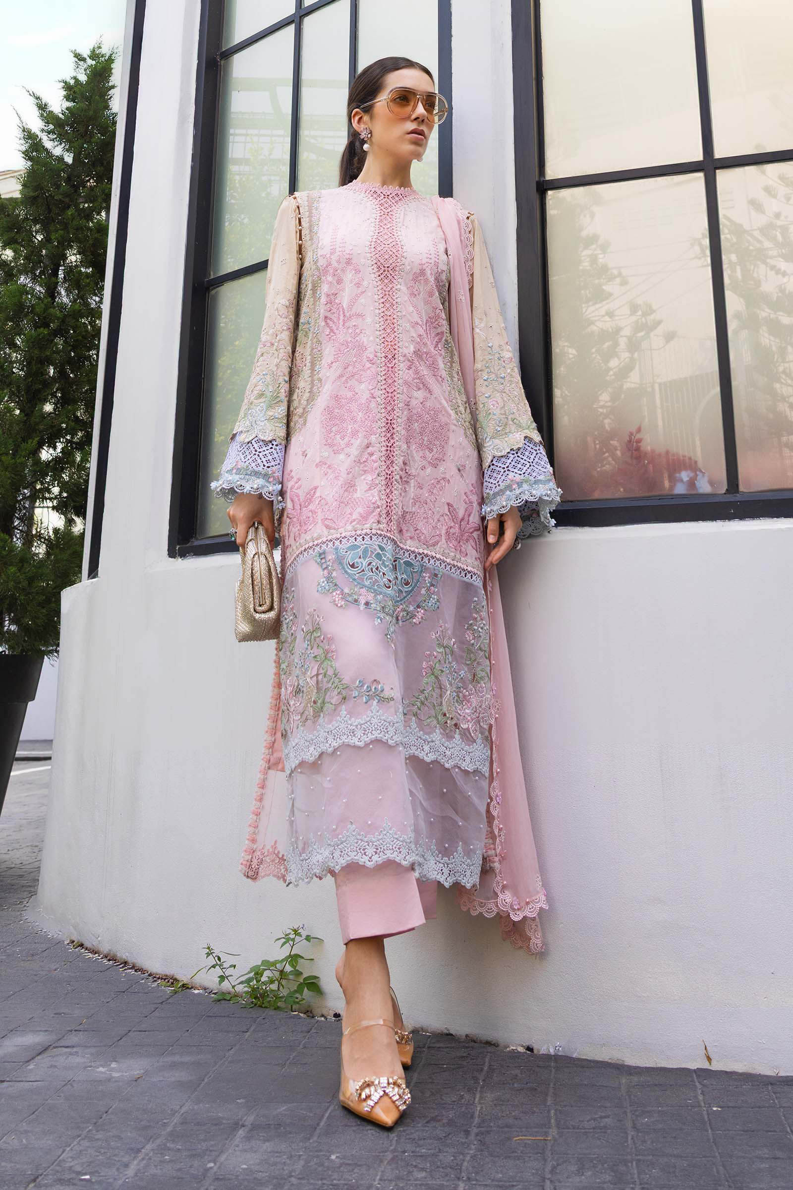 Buy from khaslibaas mariab Luxury lawn Eid II - 3 piece unstitched embroidered lawn suit for women ( D-06).choose good quality brands like Maria b Sobia Nazir Various Pakistani branded dresses summer fabric, elegant design, perfect for casual & formal wear.delivery available in UK, USA,Australia, Canada, UAE, Dubai and other countries... 