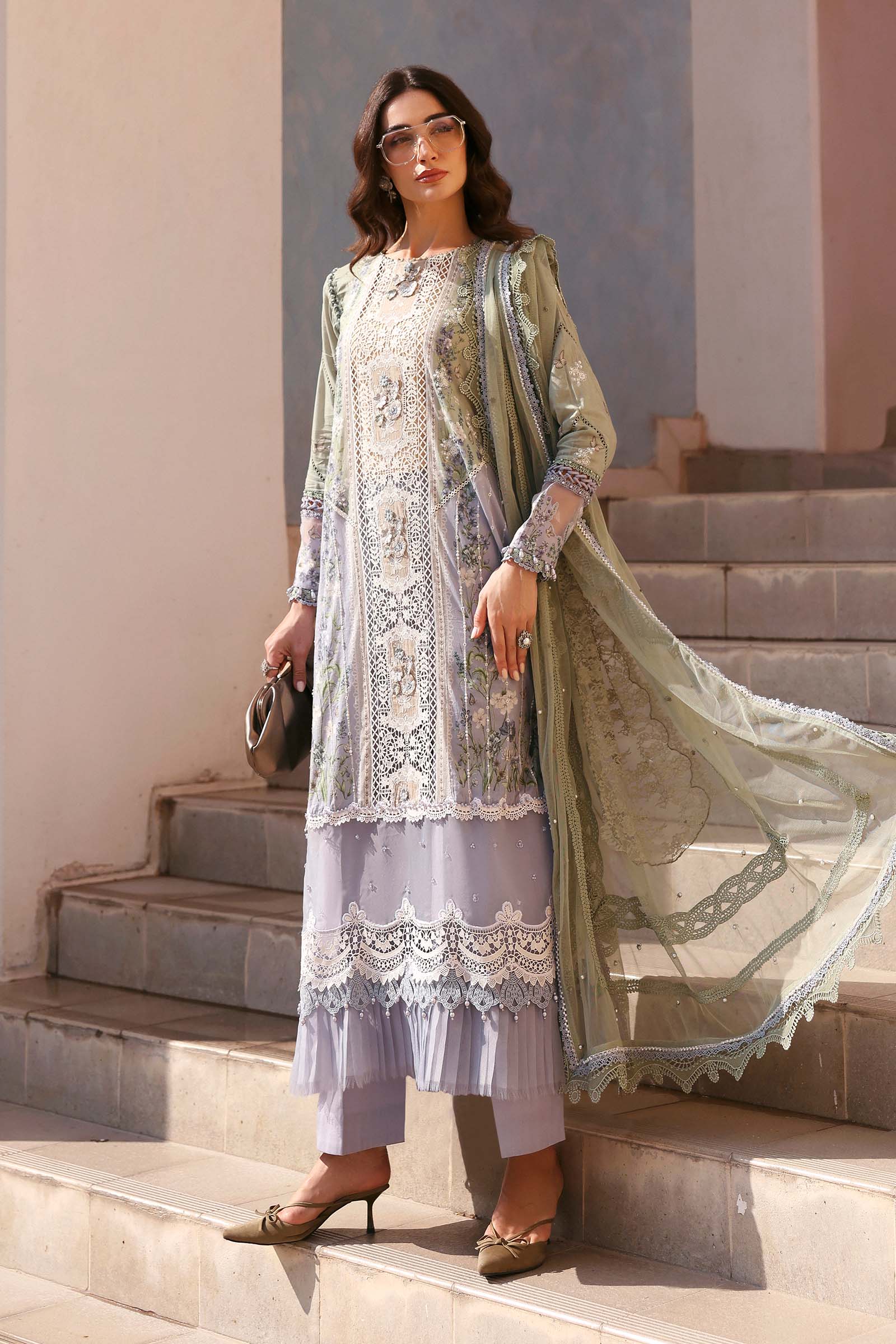 Buy from khaslibaas mariab Luxury 3 piece unstitched embroidered lawn suit for women ( D-2606-B).choose good quality brands like Maria b Sobia Nazir Various Pakistani branded dresses summer fabric, elegant design, perfect for casual & formal wear.delivery available in UK, USA,Australia, Canada, UAE, Dubai and other countries... 