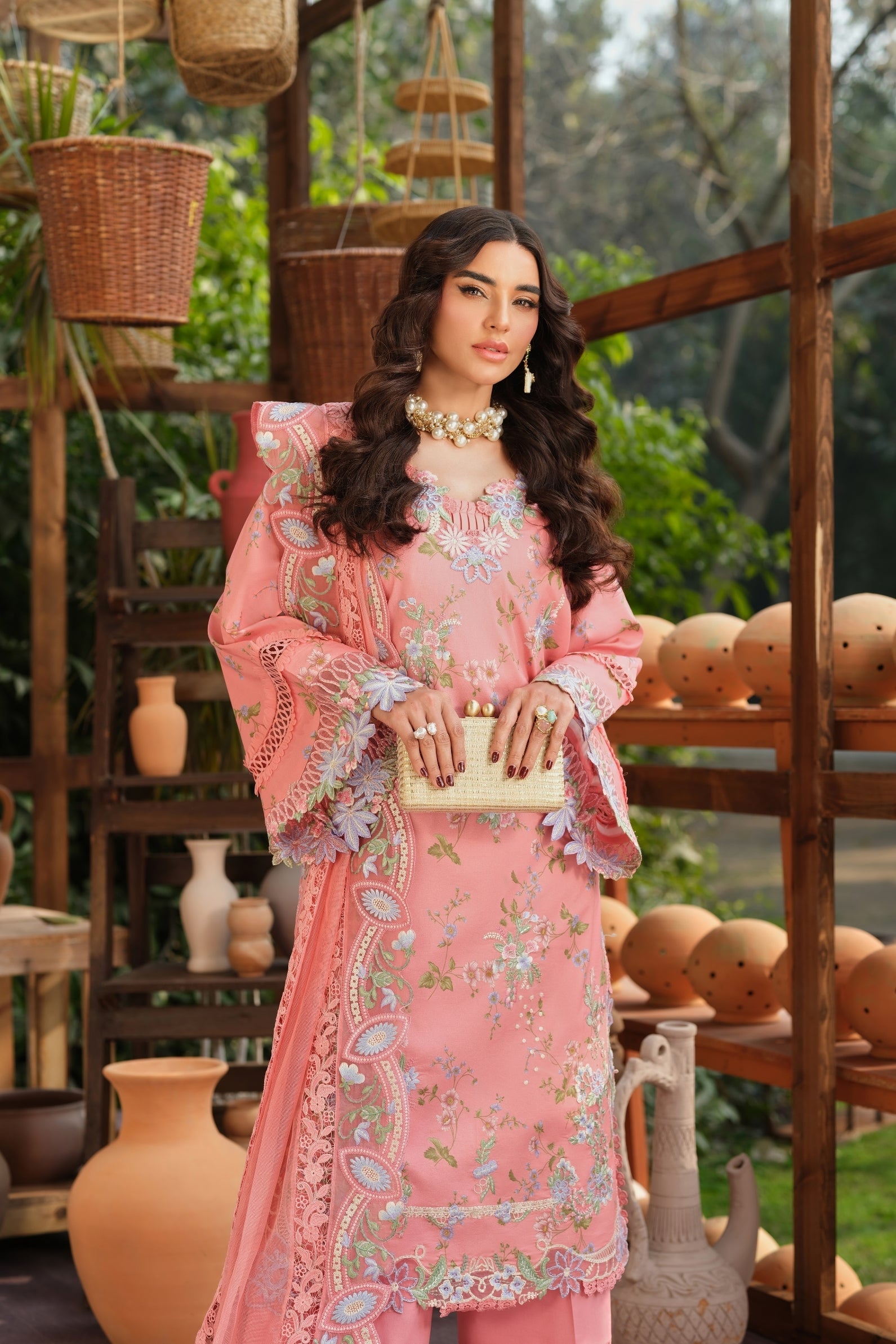 Buy from khaslibaas | Maryam Hussain Luxury Lawn '26 | 3 piece unstitched embroidered lawn suit for women (Dimple).choose good quality brands like Maria b, Sobia Nazir zainab Chottani Various Pakistani branded dresses summer fabric, elegant design, perfect for casual & formal wear.delivery available in UK, USA, Canada, UAE, Dubai and other countries... 