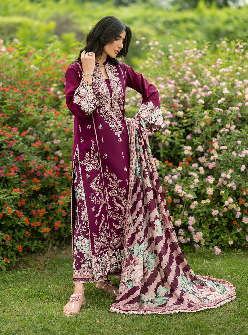 Buy from khaslibaas | ZAINAB CHOTTANI Luxury Lawn '26 | 3 piece unstitched embroidered lawn suit for women (Soma - 07).choose good quality brands like Maria b, Sobia Nazir zainab Chottani Various Pakistani branded dresses summer fabric, elegant design, perfect for casual & formal wear.delivery available in UK, USA, Canada, UAE, Dubai and other countries... 
