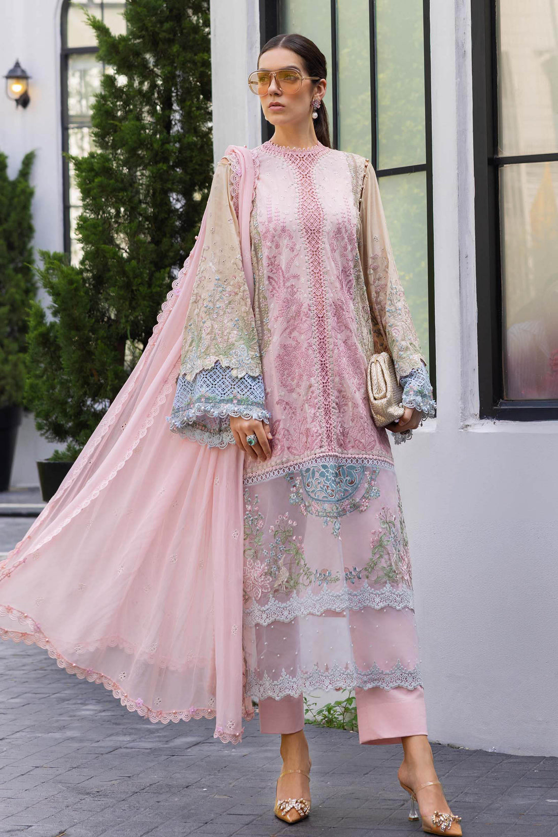 Buy from khaslibaas mariab Luxury lawn Eid II - 3 piece unstitched embroidered lawn suit for women ( D-06).choose good quality brands like Maria b Sobia Nazir Various Pakistani branded dresses summer fabric, elegant design, perfect for casual & formal wear.delivery available in UK, USA,Australia, Canada, UAE, Dubai and other countries... 