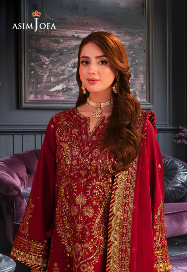 Buy Asim jofa AJKK-19 EMBROIDERED TWISTED SILK. choose good quality brands like Maria b zainab Chottani, Hussain Rehar etc... Various Pakistani branded dresses summer fabric, elegant design, perfect for casual & formal wear also shop eid collections from khaslibaas .delivery available in UK, USA, Canada, UAE, Dubai and other countries... 