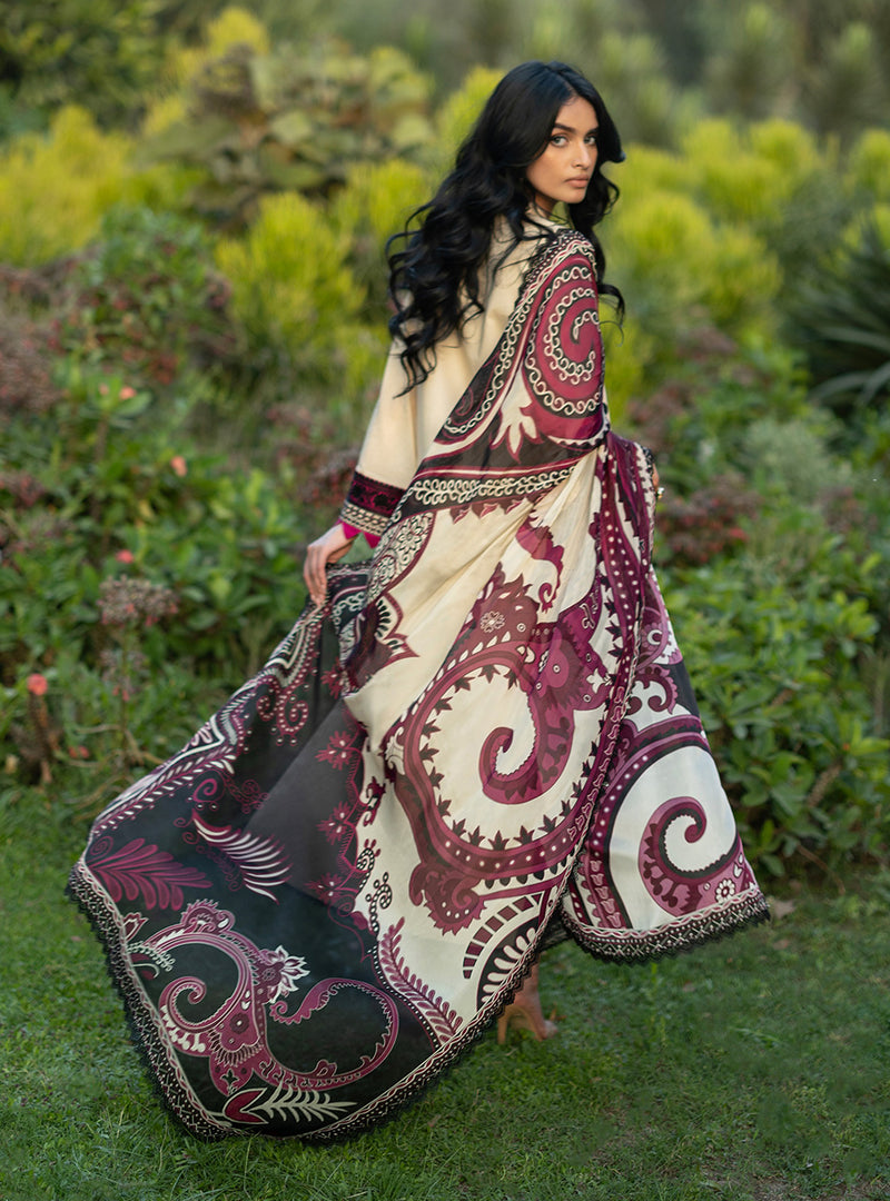 Buy from khaslibaas | ZAINAB CHOTTANI Luxury Lawn '26 | 3 piece unstitched embroidered lawn suit for women (Nour - 09).choose good quality brands like Maria b, Sobia Nazir zainab Chottani Various Pakistani branded dresses summer fabric, elegant design, perfect for casual & formal wear.delivery available in UK, USA, Canada, UAE, Dubai and other countries... 