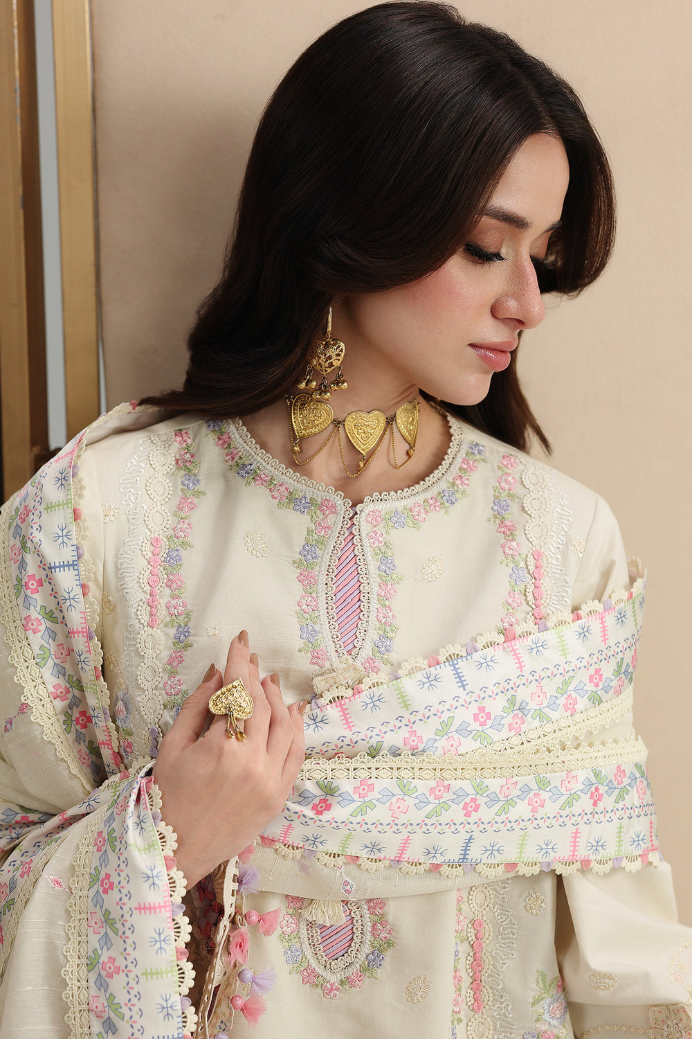 Buy QALAMKAR QFL-01 ELMA Embroidered  Suit 3 Pcs Unstitched | Women Summer Dresses 2026.choose good quality brands like Maria b zainab Chottani, Hussain Rehar, sobia nazir etc... Various Pakistani branded dresses summer fabric, elegant design, perfect for casual & formal wear also shop eid collections from khaslibaas .delivery available in UK, USA, Canada, UAE, Dubai and other countries... 