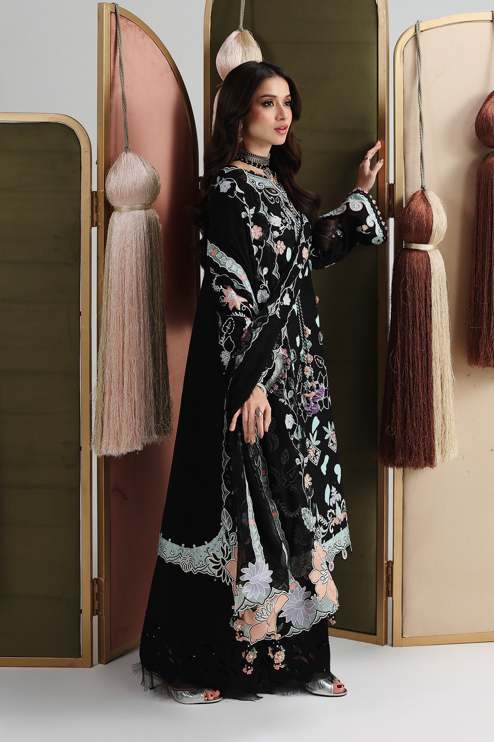 Buy QALAMKAR QFL-12 REHA Embroidered  Suit 3 Pcs Unstitched | Women Summer Dresses 2026.choose good quality brands like Maria b zainab Chottani, Hussain Rehar, sobia nazir etc... Various Pakistani branded dresses summer fabric, elegant design, perfect for casual & formal wear also shop eid collections from khaslibaas .delivery available in UK, USA, Canada, UAE, Dubai and other countries... 
