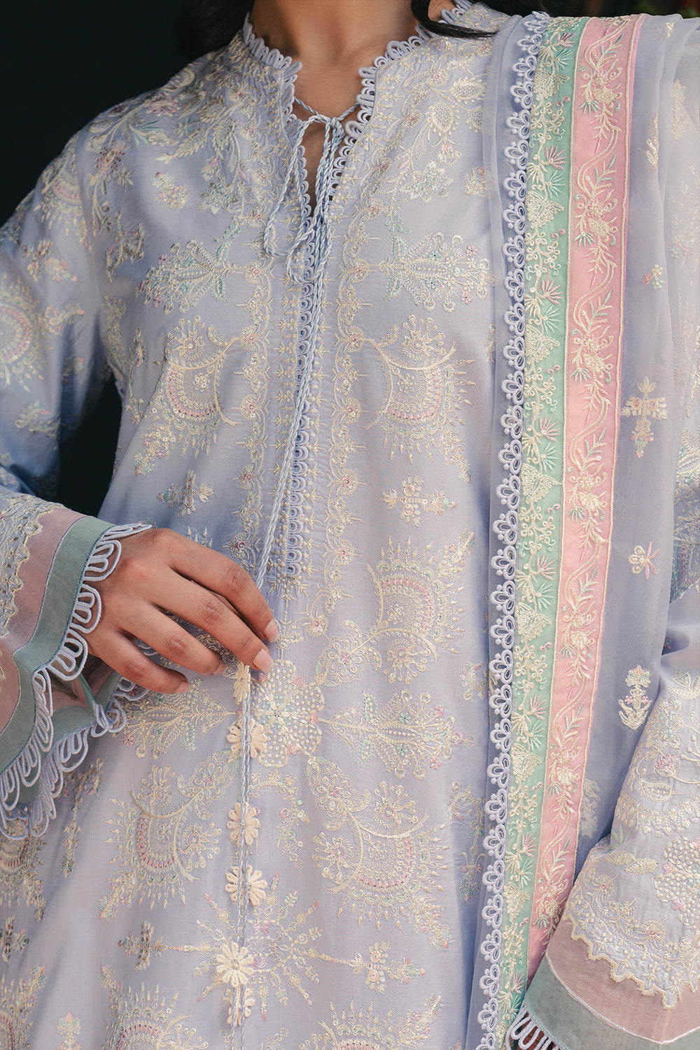 Buy Afrozeh | Mulaqaat'26 - SAYA Embroidered  Suit 3 Pcs Unstitched | Women Summer Dresses 2026.choose good quality brands like Maria b zainab Chottani, Hussain Rehar, sobia nazir etc... Various Pakistani branded dresses summer fabric, elegant design, perfect for casual & formal wear also shop eid collections from khaslibaas .delivery available in UK, USA, Canada, UAE, Dubai and other countries... 