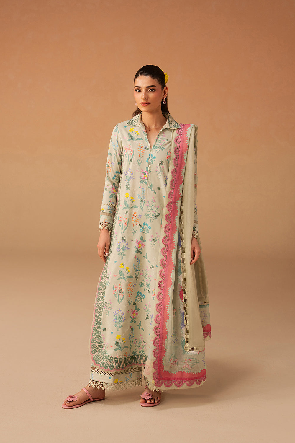 Buy Afrozeh | Haze - Summer Edit'26 (Sunlaced Green ) Suit 3 Pcs | Women Summer Dresses 2026.choose good quality brands like Maria b zainab Chottani, Hussain Rehar, sobia nazir etc... Various Pakistani branded dresses summer fabric, elegant design, perfect for casual & formal wear also shop eid collections from khaslibaas .delivery available in UK, USA, Canada, UAE, Dubai and other countries... 
